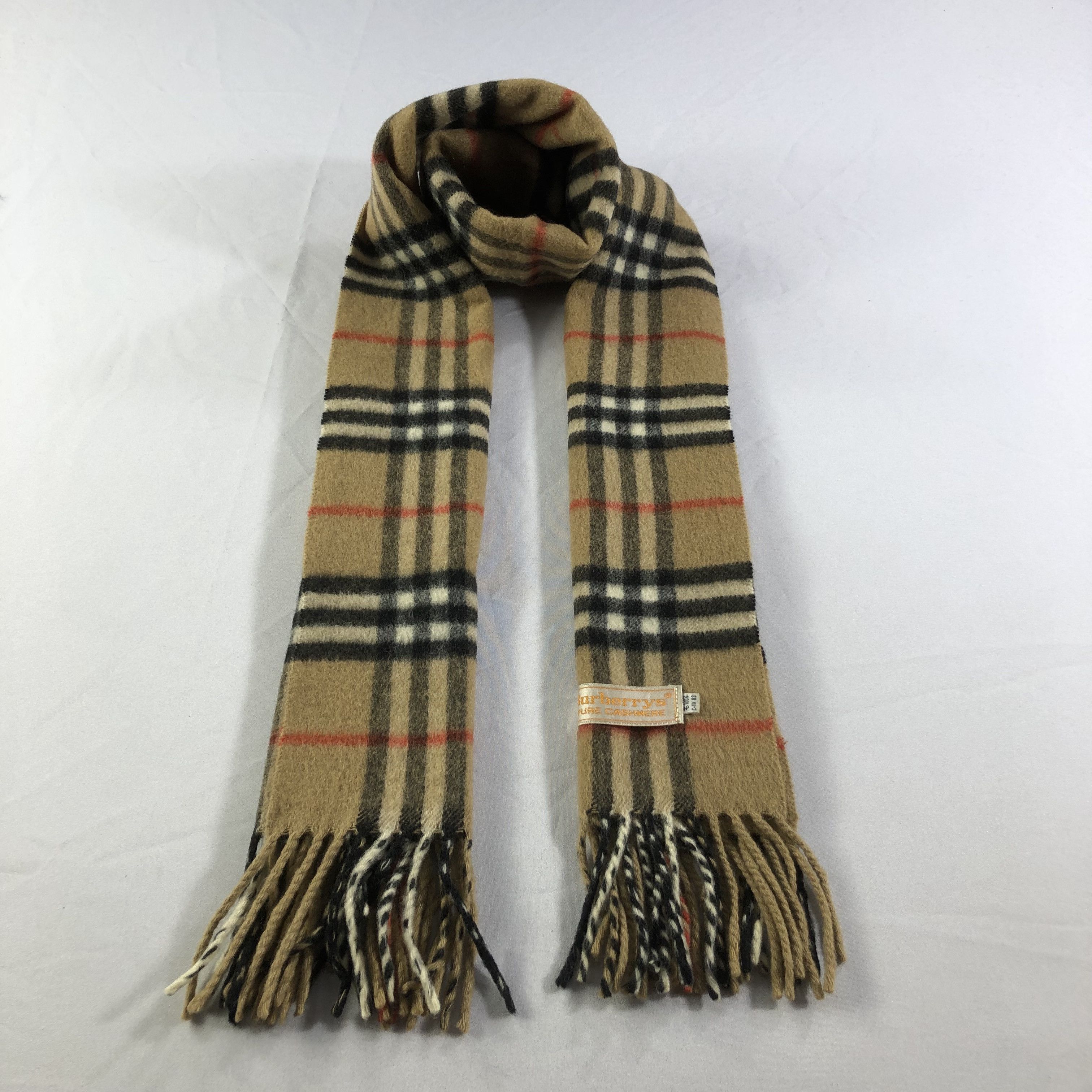 Burberry Burberrys Tan Nova Check Cashmere Scarf Muffler V1478 Size ONE SIZE - 1 Thumbnail