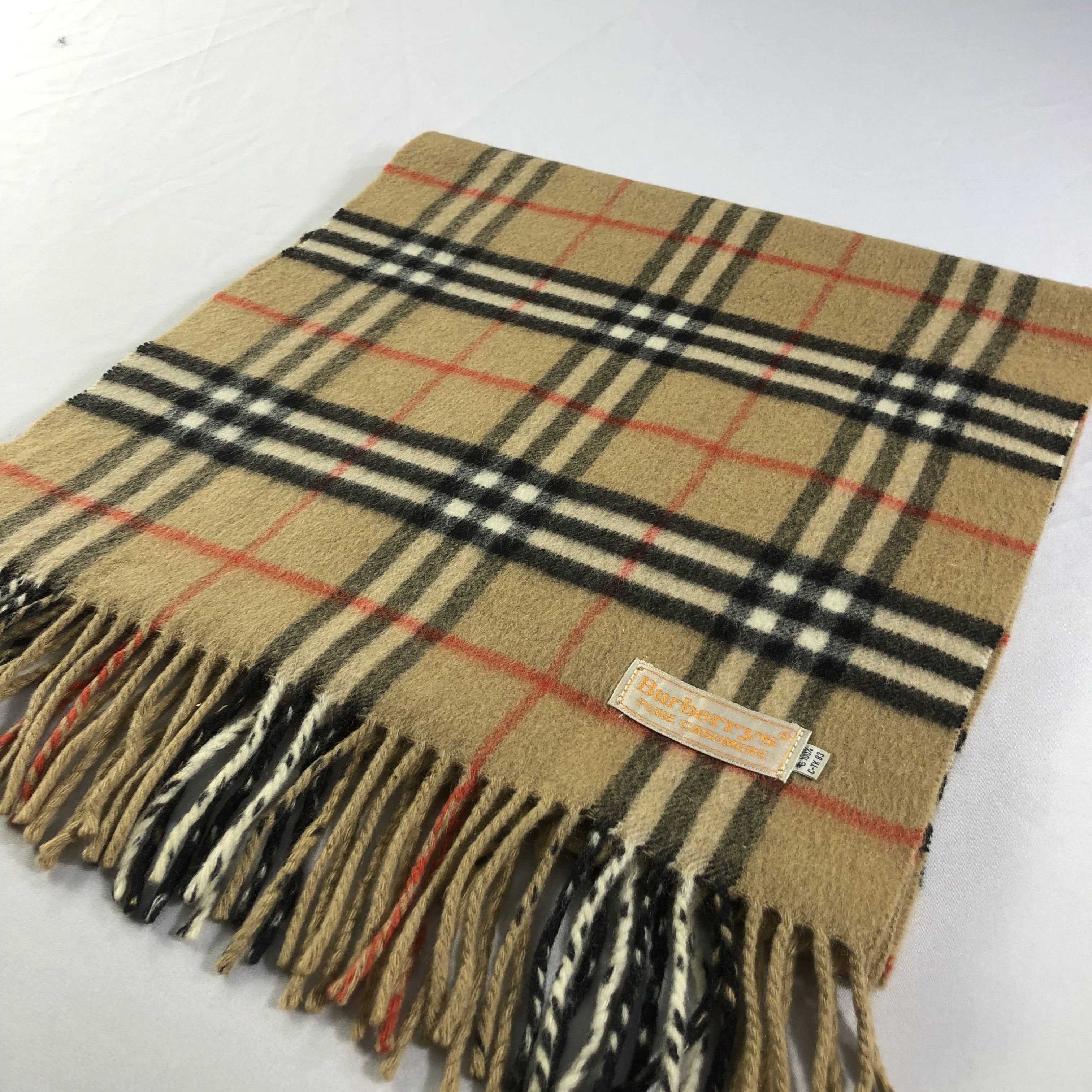 Burberry Burberrys Tan Nova Check Cashmere Scarf Muffler V1478 Size ONE SIZE - 3 Thumbnail