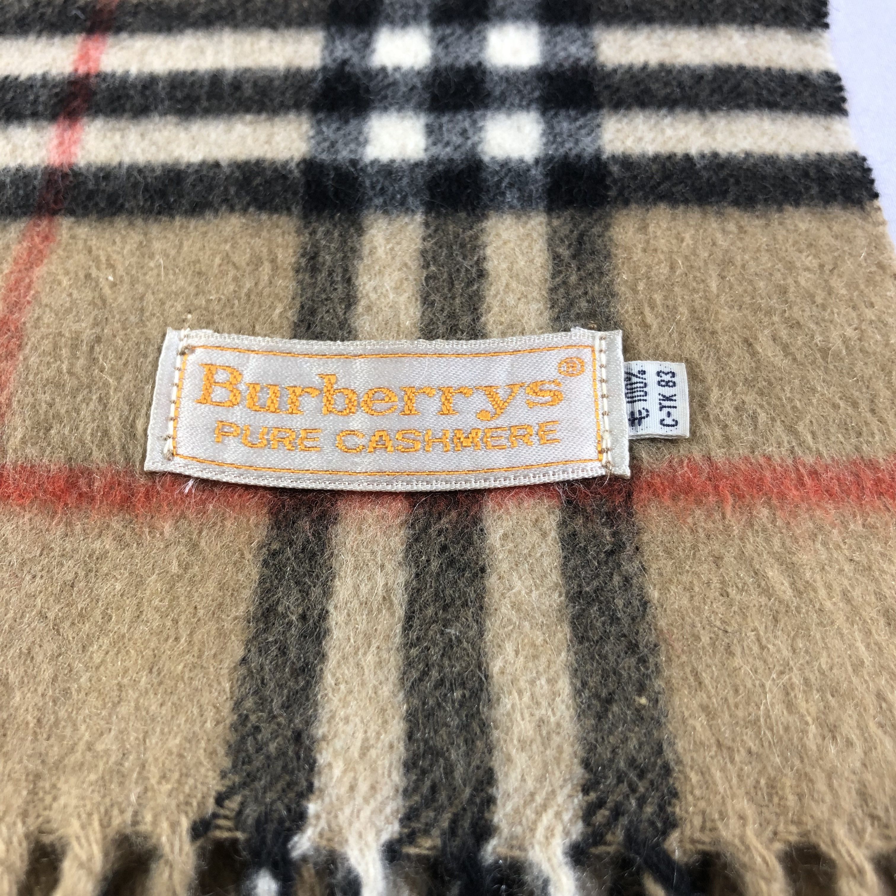 Burberry Burberrys Tan Nova Check Cashmere Scarf Muffler V1478 Size ONE SIZE - 4 Thumbnail