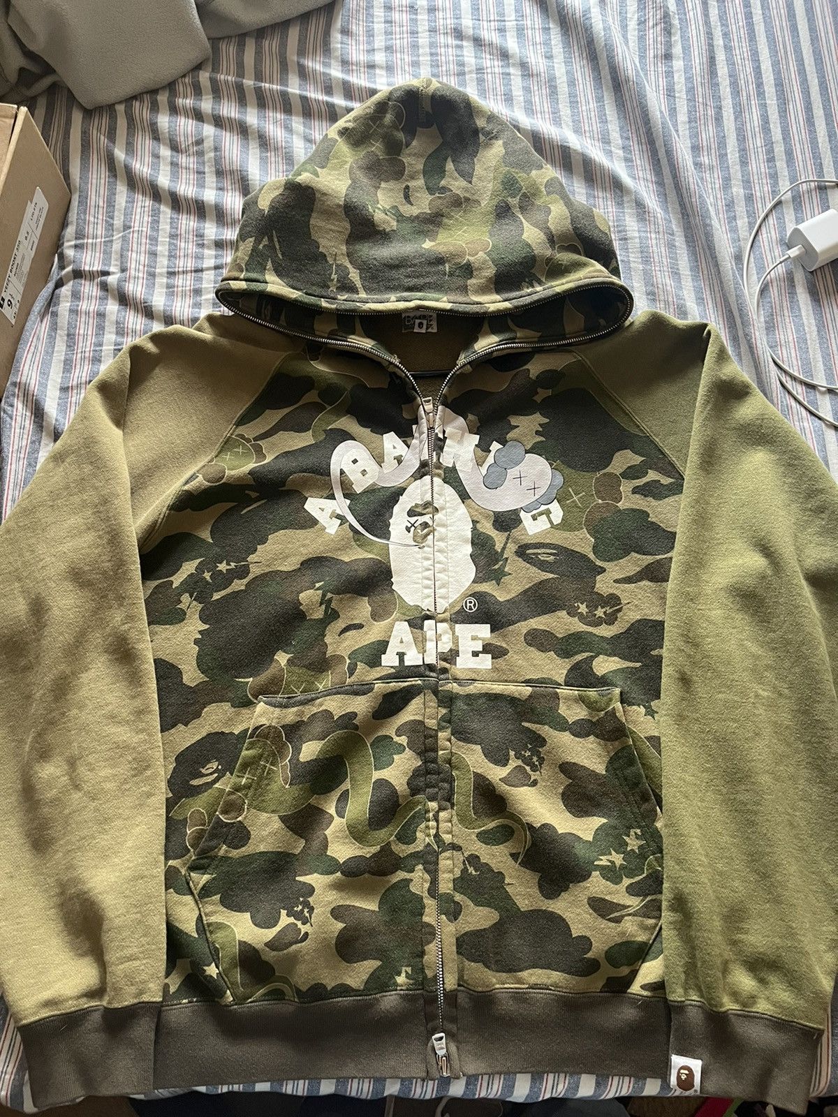 Bape kaws store full zip hoodie