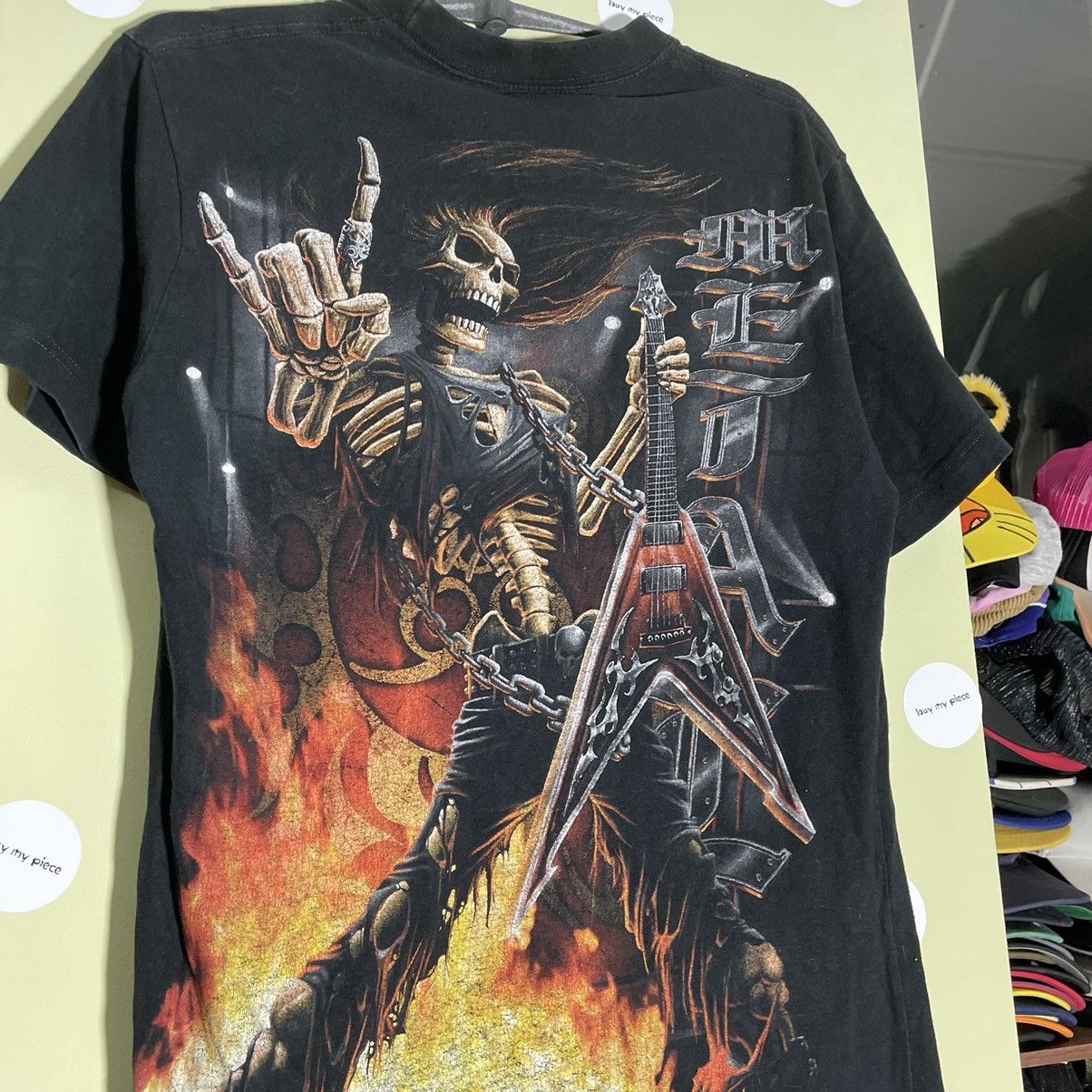 Vintage Vintage Y2K Graphic Tee Skull Flames Horror Punk Rock Black Size US M / EU 48-50 / 2 - 3 Thumbnail