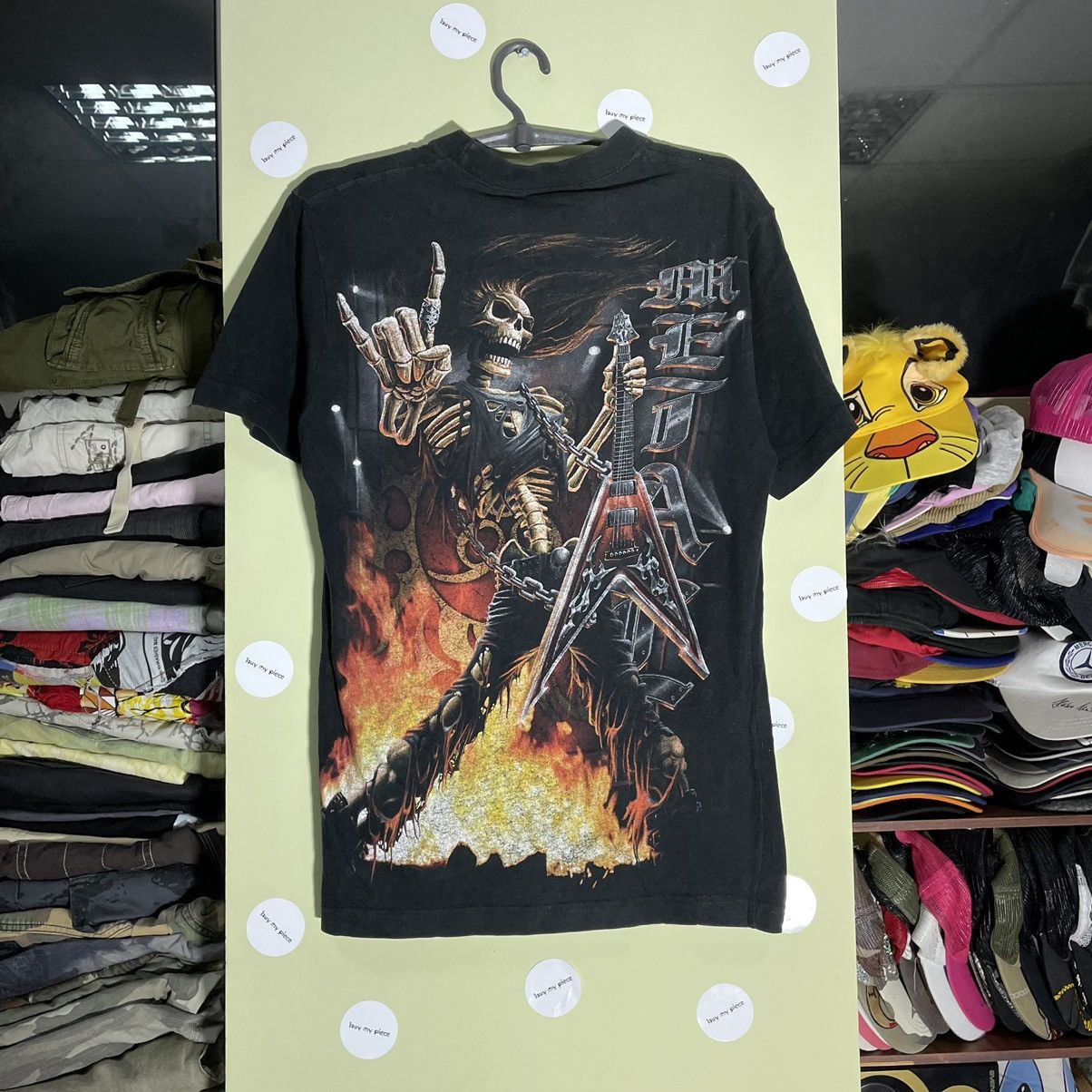 Vintage Vintage Y2K Graphic Tee Skull Flames Horror Punk Rock Black Size US M / EU 48-50 / 2 - 1 Thumbnail