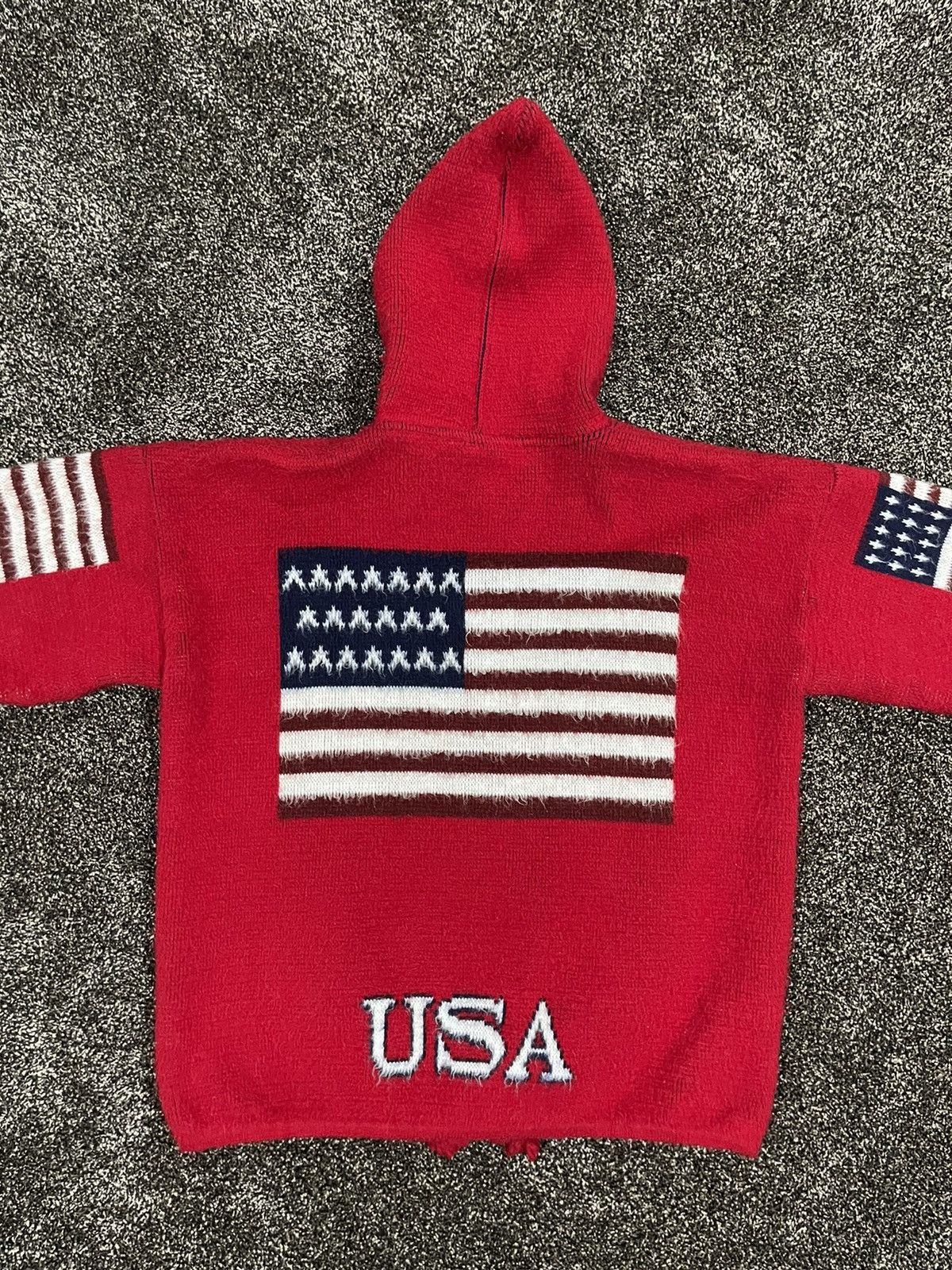 Vintage USA American Flag Red Vintage Cardigan Sweater Size US M / EU 48-50 / 2 - 7 Thumbnail