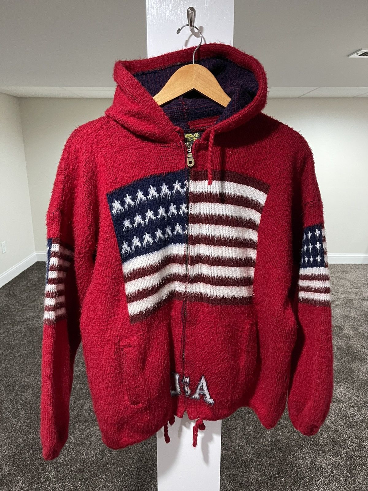 Vintage USA American Flag Red Vintage Cardigan Sweater Size US M / EU 48-50 / 2 - 10 Thumbnail