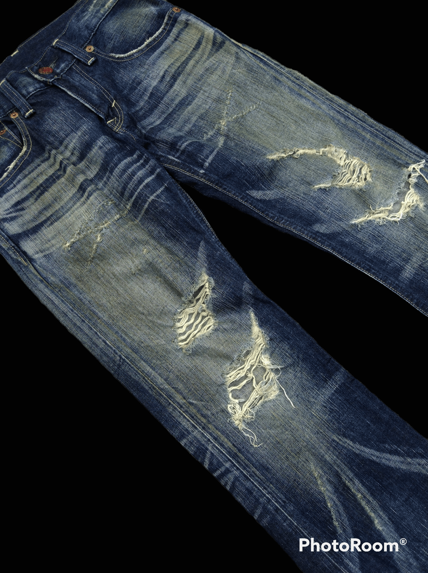 Vintage FLARED RIPED BLUE TRIP EDWIN DENIM PANTS Size US 29 - 3 Thumbnail