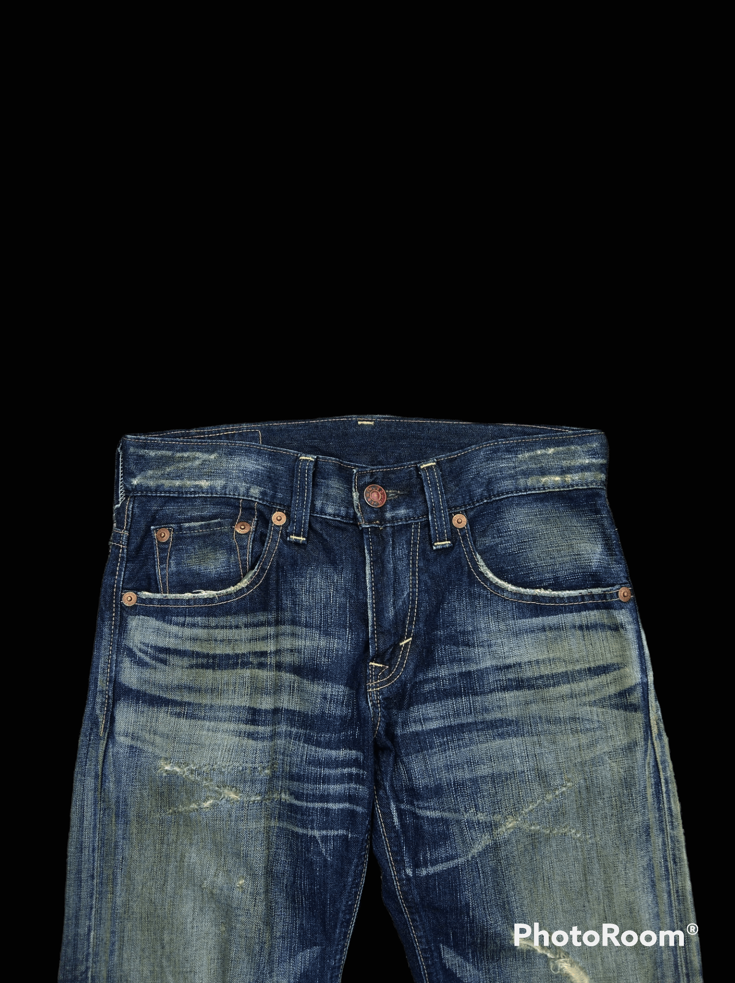 Vintage FLARED RIPED BLUE TRIP EDWIN DENIM PANTS Size US 29 - 4 Thumbnail