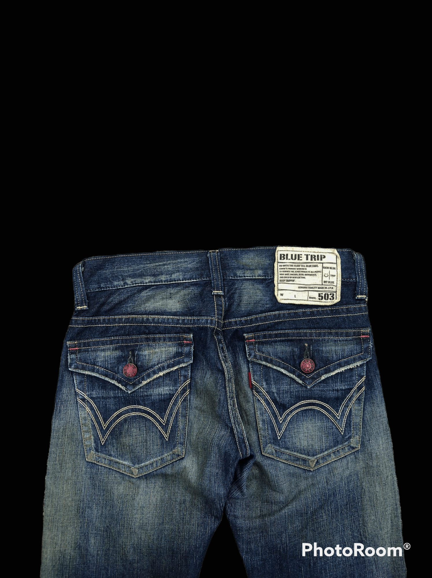 Vintage FLARED RIPED BLUE TRIP EDWIN DENIM PANTS Size US 29 - 5 Thumbnail