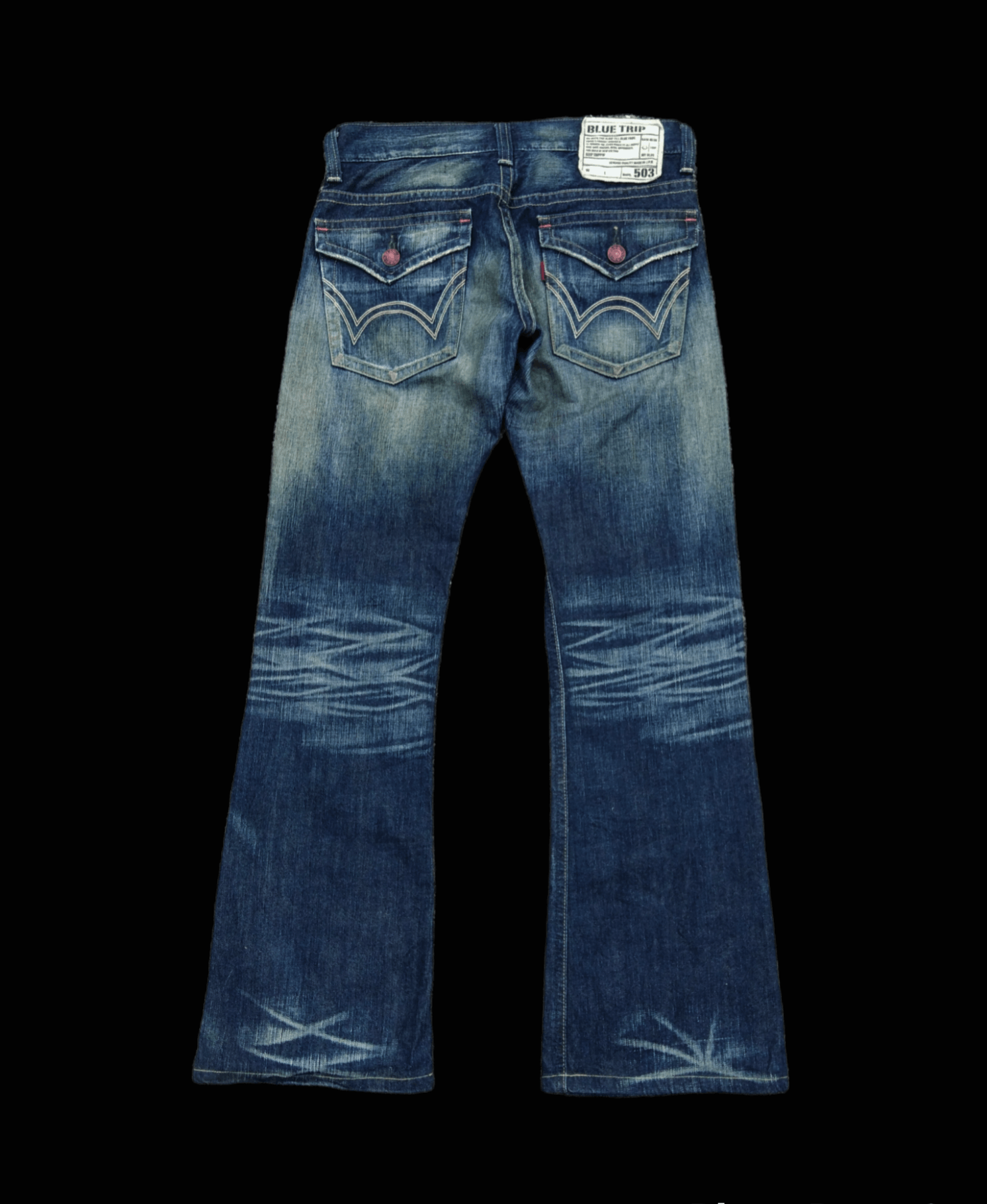 Vintage FLARED RIPED BLUE TRIP EDWIN DENIM PANTS Size US 29 - 2 Thumbnail