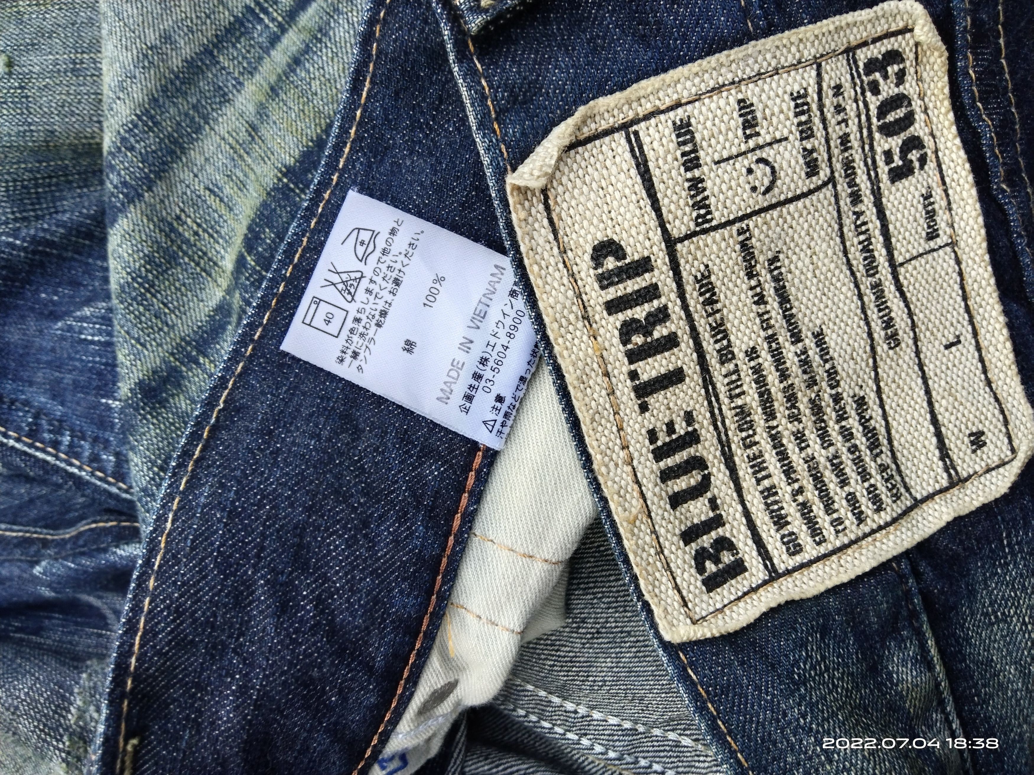Vintage FLARED RIPED BLUE TRIP EDWIN DENIM PANTS Size US 29 - 7 Thumbnail