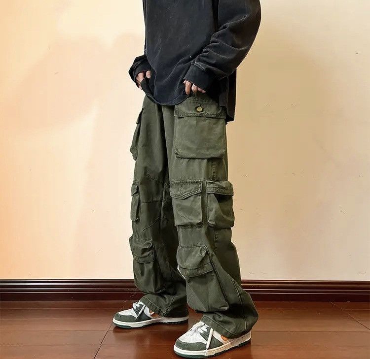 XKBHYD Low Waist Harajuku Style Denim Pants 90s Streetwear