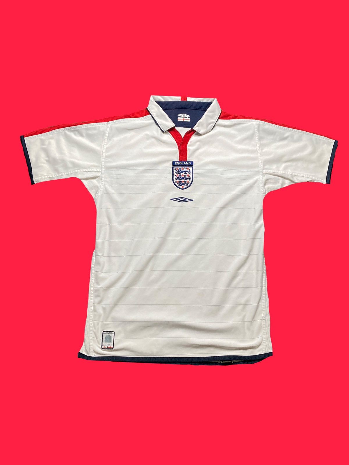 Chemise Réversible Vintage Umbro 2004 – Angleterre – Bleu Marine / Rouge – Taille M/L Homme