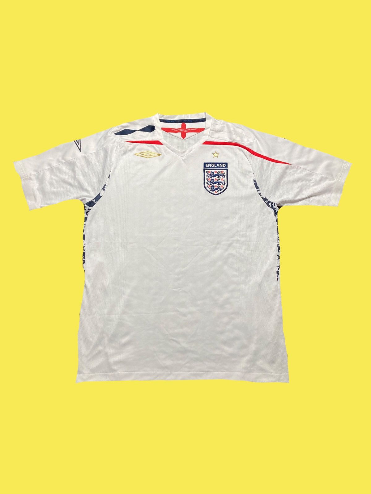 Maillot De Foot Vintage Angleterre Umbro 2007-2009 - Taille S, Domicile Blanc, Occasion