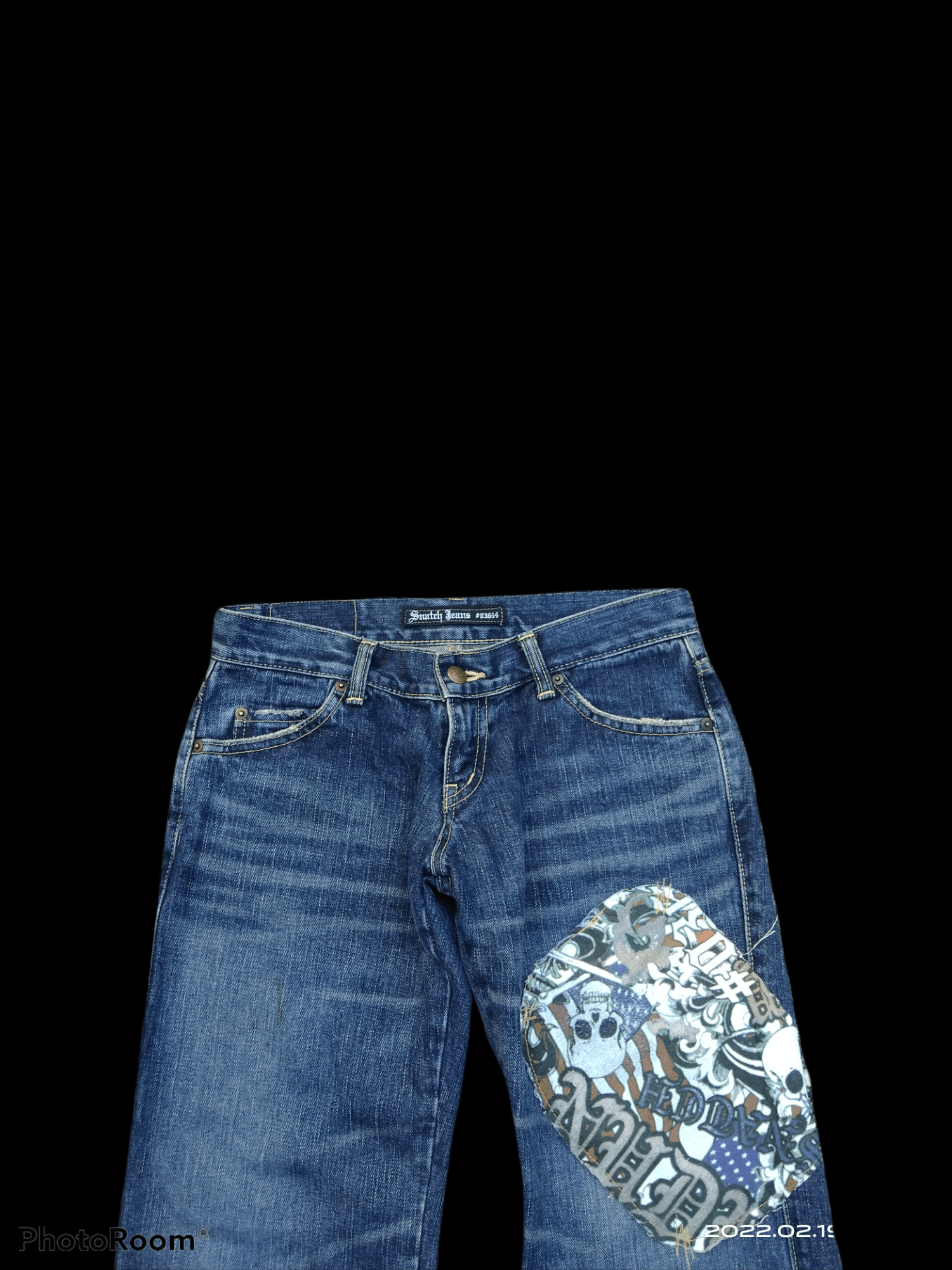 Japanese Brand SNATCH JEANS #03614 MADE IN JAPAN FLARE PACTHWORK SKULL Size US 28 / EU 44 - 3 Thumbnail