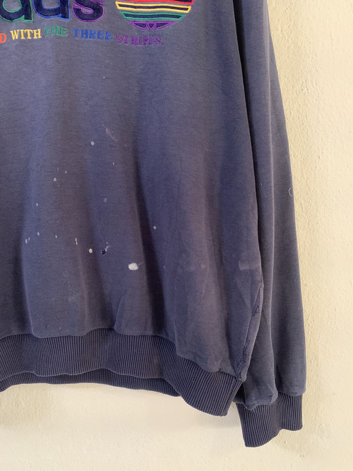 Adidas Vintage Adidas Three Stripes Sweatshirt Size US XL / EU 56 / 4 - 2 Thumbnail