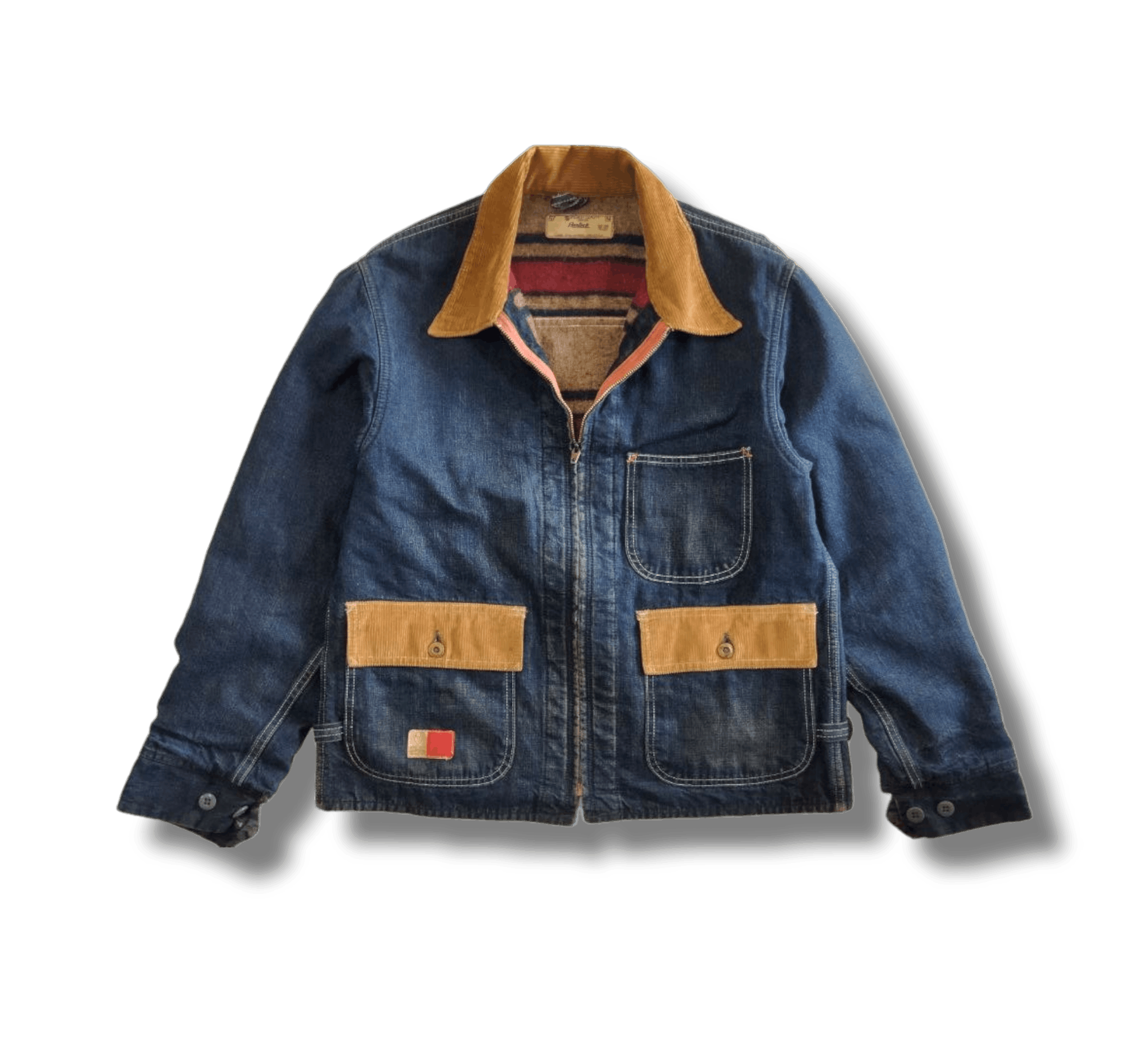 image of Vintage Bartack Japan Chore Jacket in Denim Blue, Men's (Size Medium)