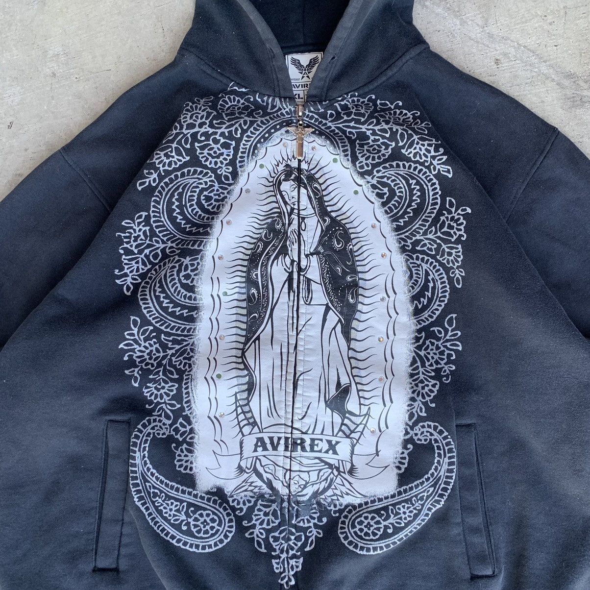 Vintage Avirex Virgin authentic Mary zip up hoodie