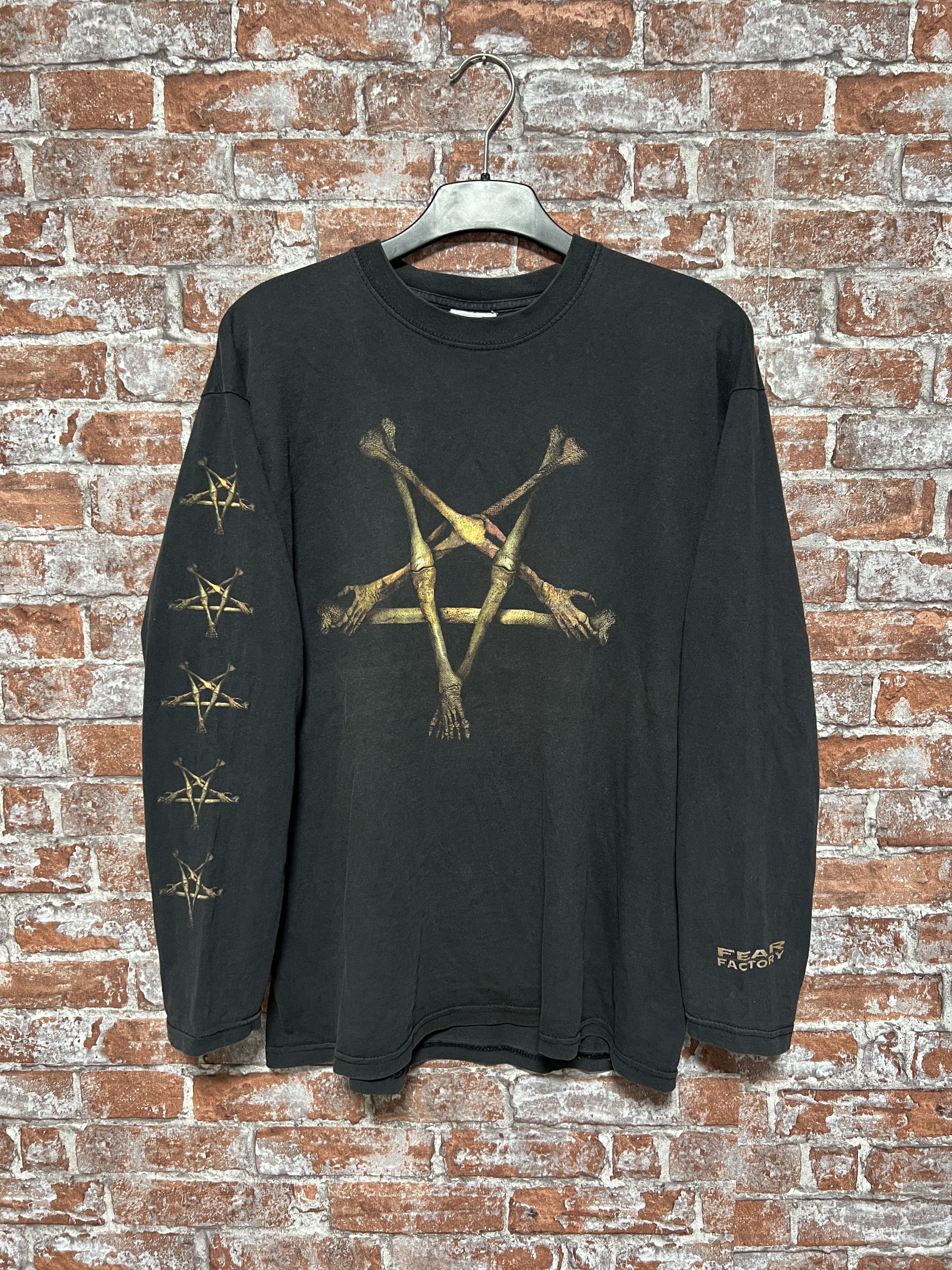 image of Band Tees x Rock T Shirt Fear Factory 2004 Vintage Long Sleeve Tee in Black, Men's (Size Medium)