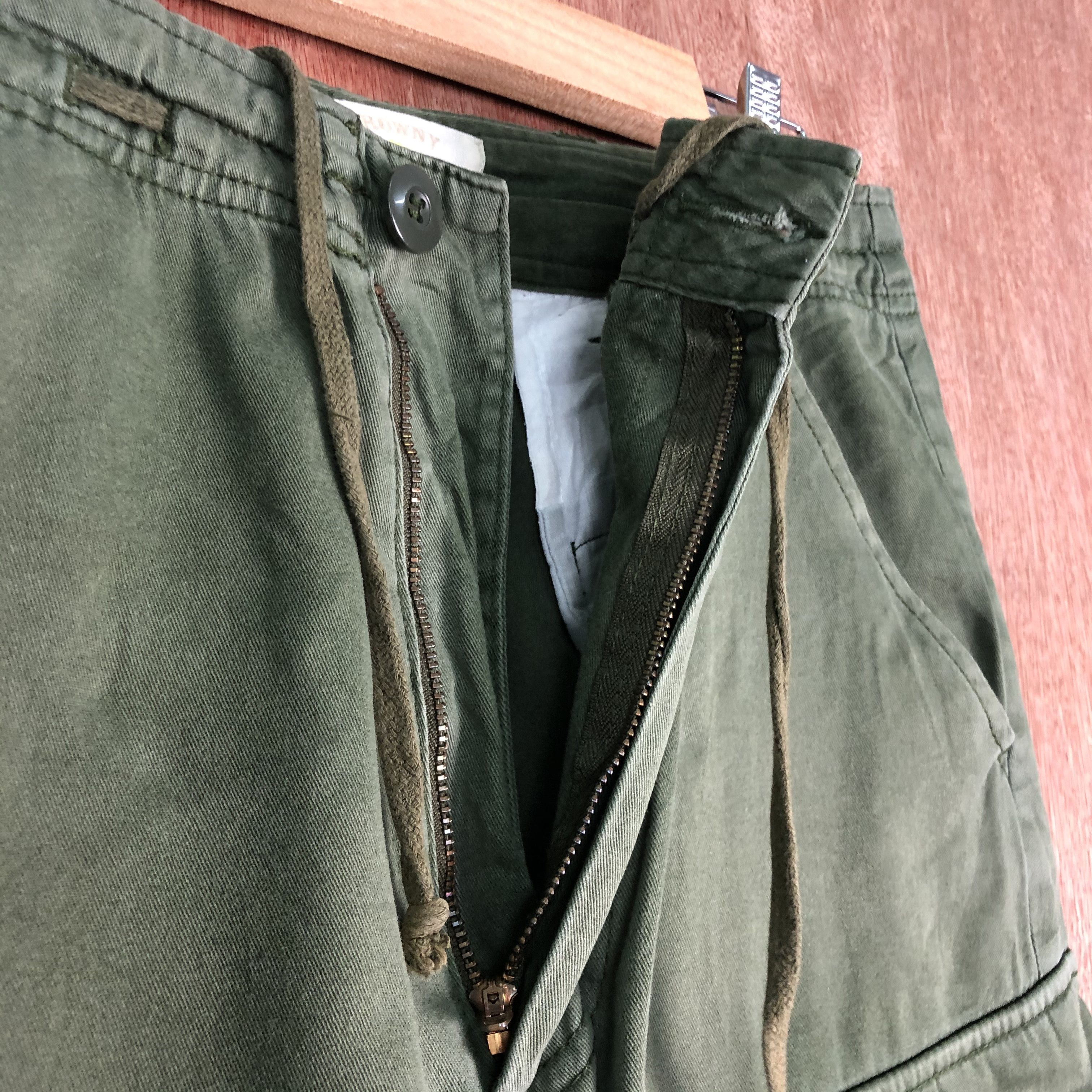 Faded Glory DLL Browny Green faded Multipocket Cargo Pants #c100 Size US 29 - 6 Thumbnail