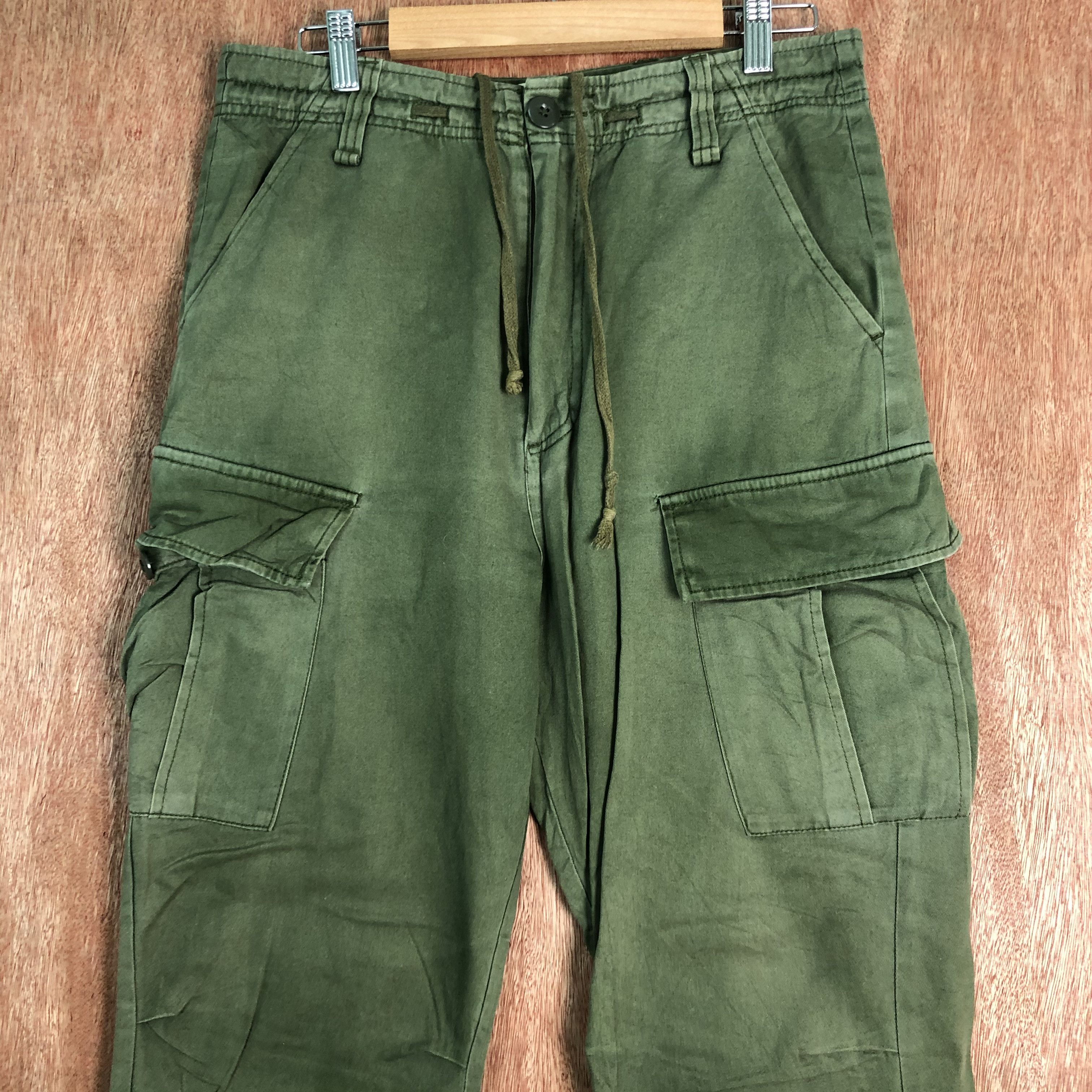 Faded Glory DLL Browny Green faded Multipocket Cargo Pants #c100 Size US 29 - 2 Thumbnail