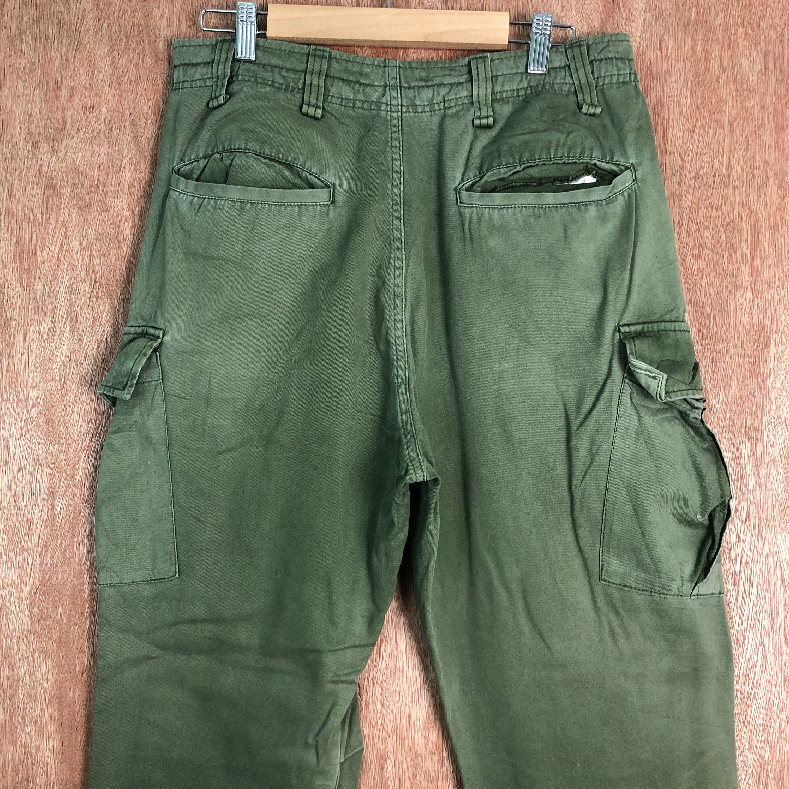 Faded Glory DLL Browny Green faded Multipocket Cargo Pants #c100 Size US 29 - 9 Thumbnail