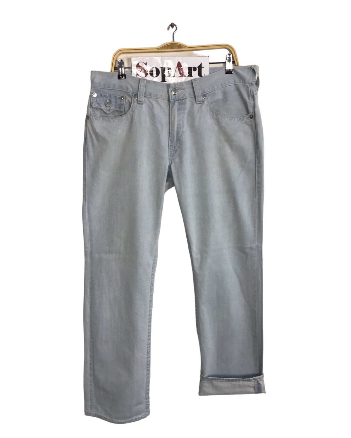 True Religion × Vintage Vintage True Religion Light Blue Wash Jeans Design Size US 36 / EU 52 - 1 Thumbnail