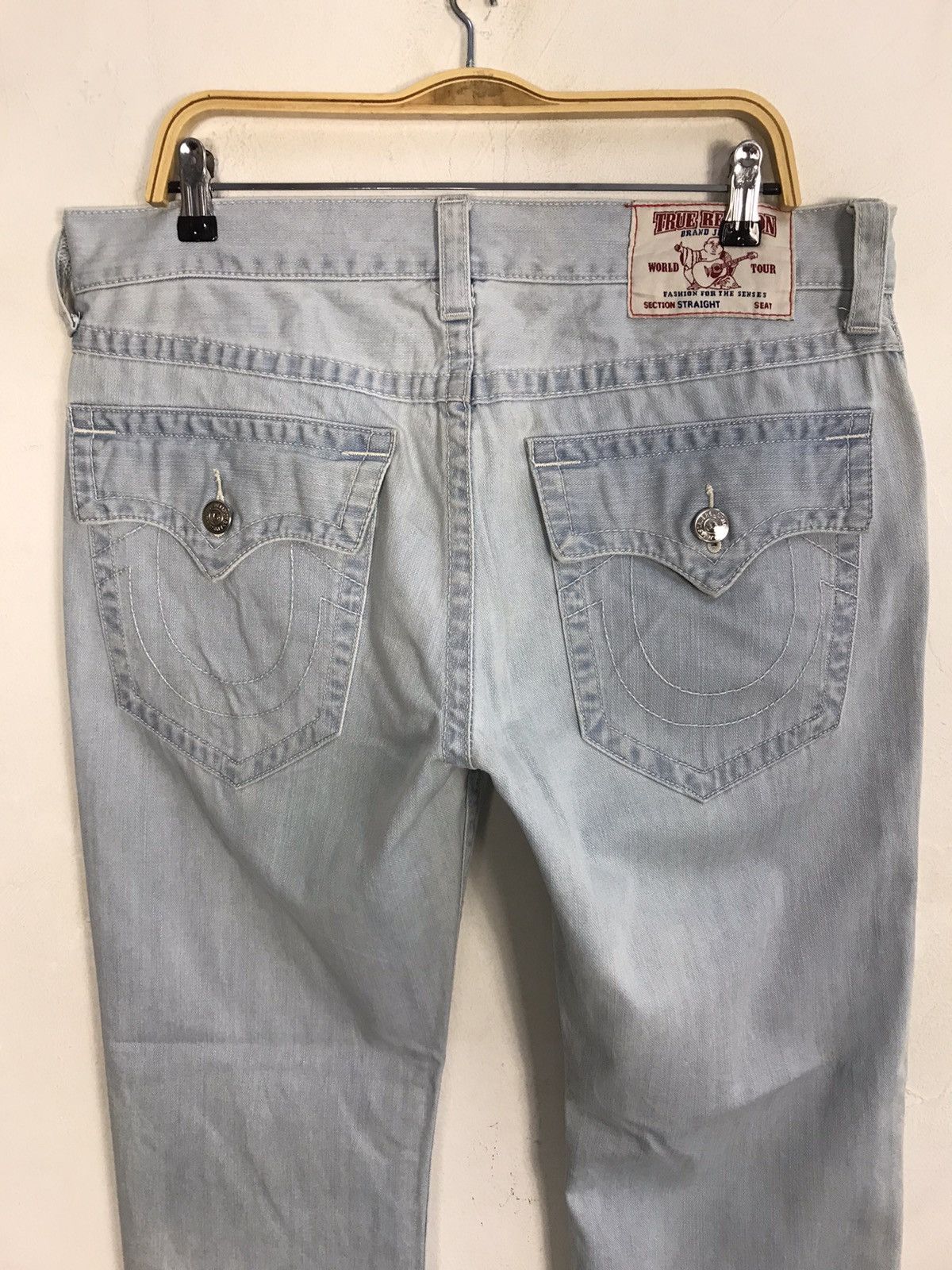 True Religion × Vintage Vintage True Religion Light Blue Wash Jeans Design Size US 36 / EU 52 - 10 Thumbnail