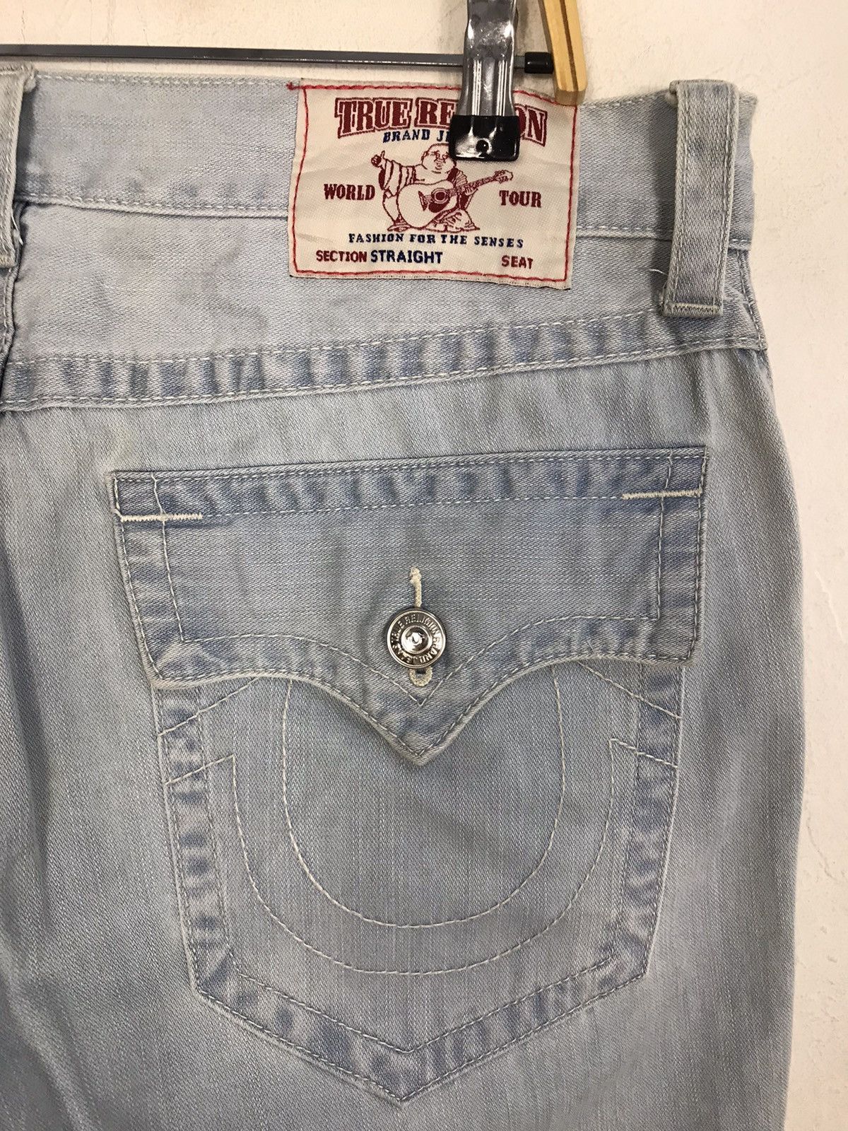 True Religion × Vintage Vintage True Religion Light Blue Wash Jeans Design Size US 36 / EU 52 - 11 Thumbnail