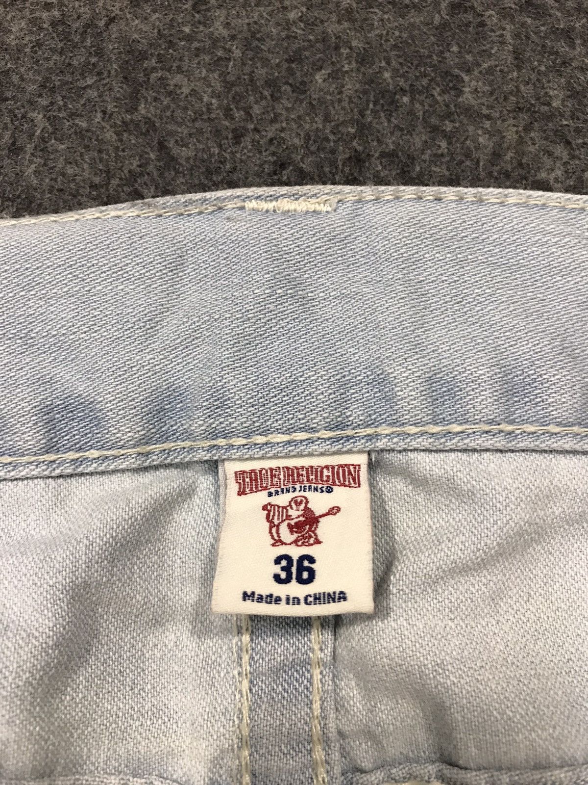 True Religion × Vintage Vintage True Religion Light Blue Wash Jeans Design Size US 36 / EU 52 - 14 Thumbnail
