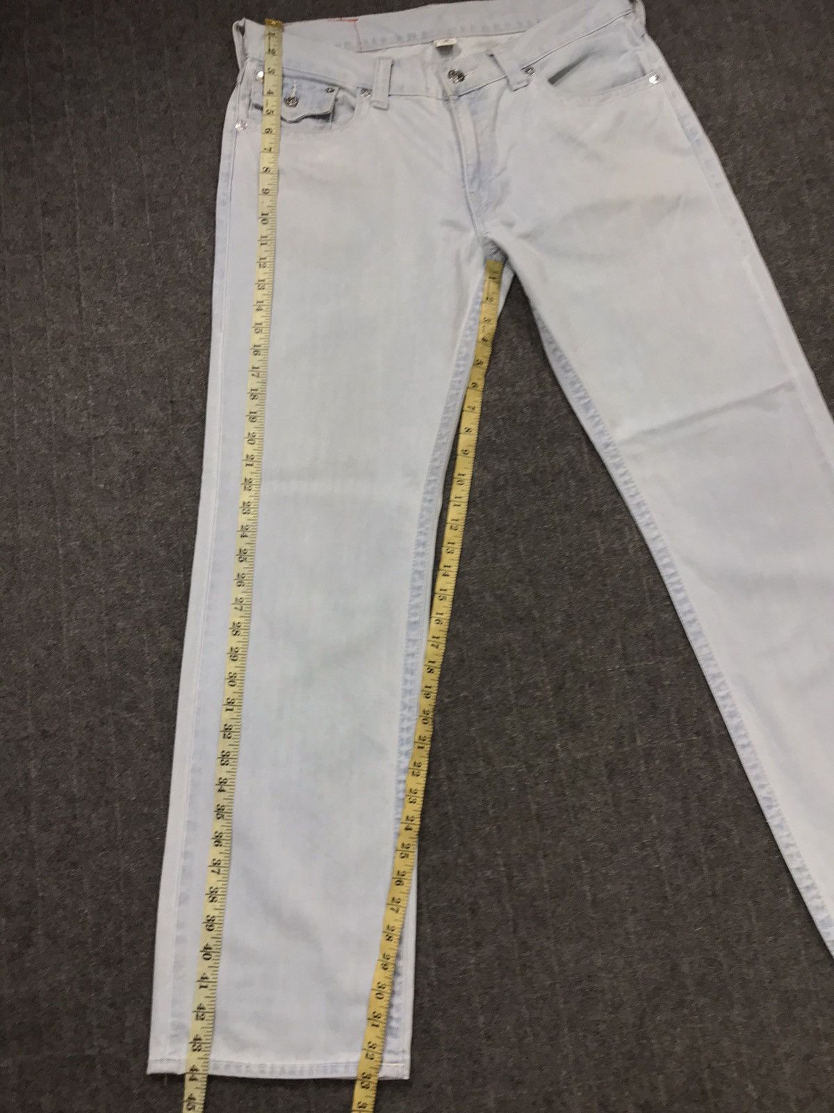 True Religion × Vintage Vintage True Religion Light Blue Wash Jeans Design Size US 36 / EU 52 - 20 Thumbnail