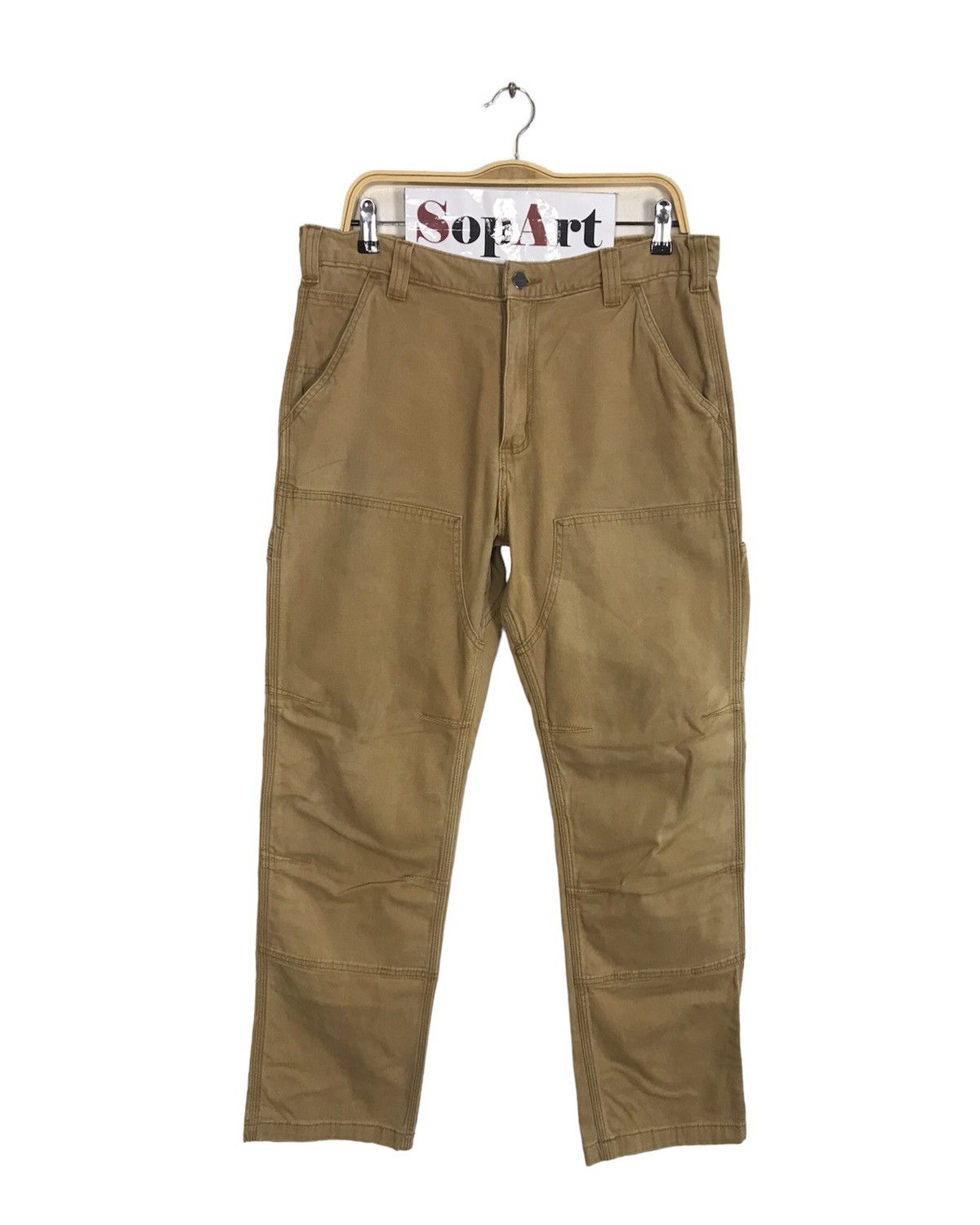 image of Carhartt Distressed Double Knee Pocket Style in Brown, Men's (Size 35)