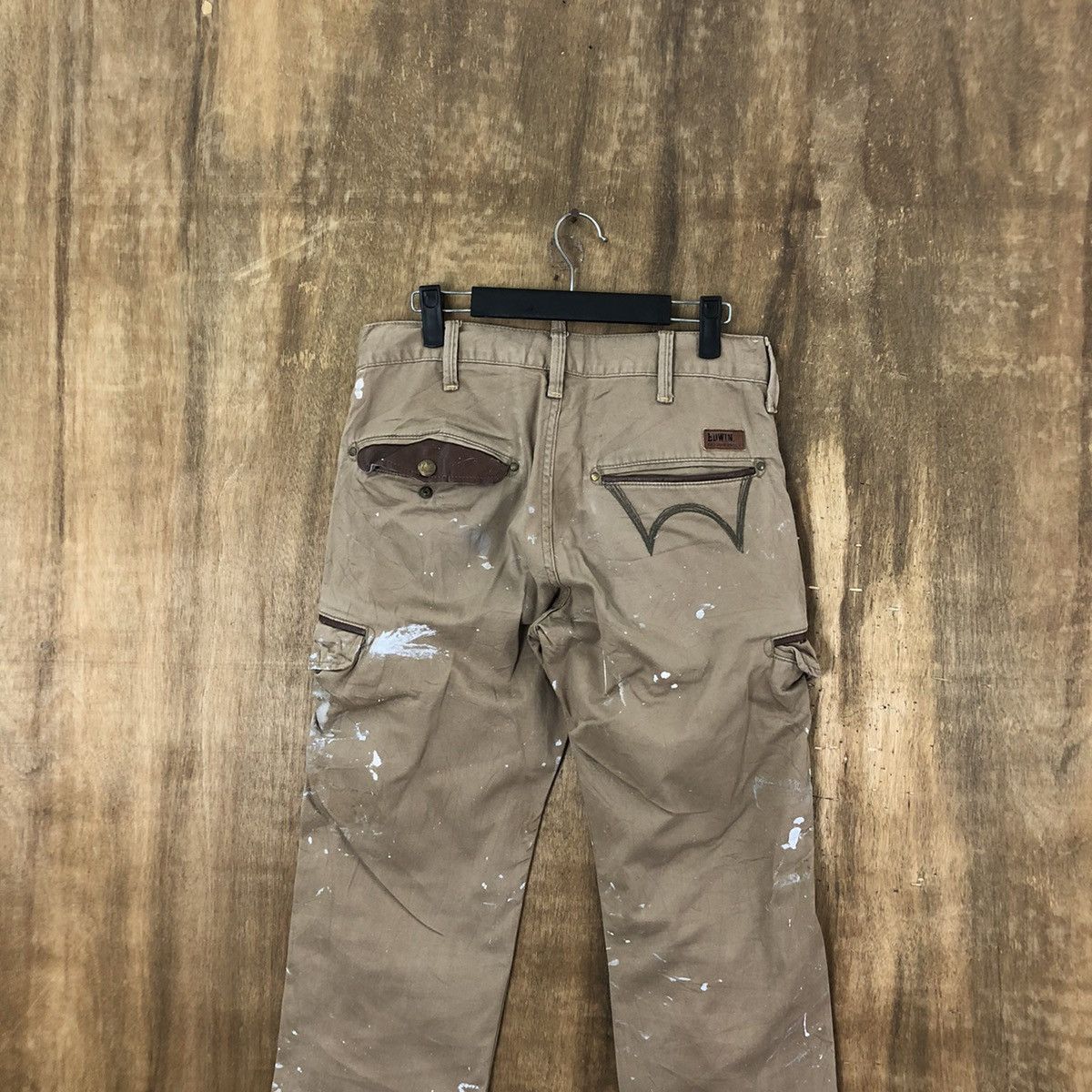 Edwin Edwin Brown splash Paint distressed Cargo pants #6241 Size US 29 - 11 Thumbnail