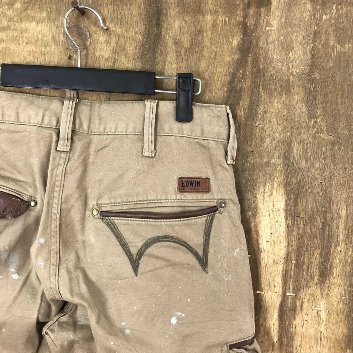Edwin Edwin Brown splash Paint distressed Cargo pants #6241 Size US 29 - 14 Thumbnail