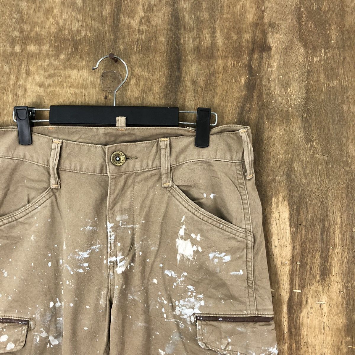 Edwin Edwin Brown splash Paint distressed Cargo pants #6241 Size US 29 - 5 Thumbnail