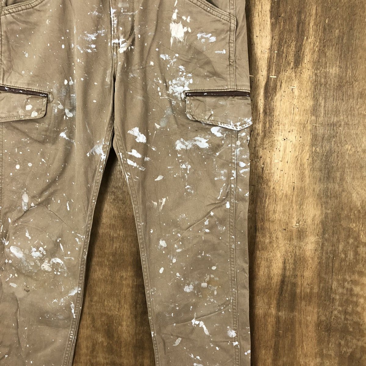 Edwin Edwin Brown splash Paint distressed Cargo pants #6241 Size US 29 - 9 Thumbnail