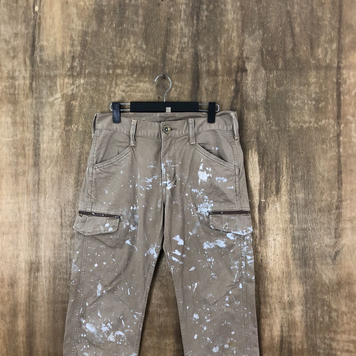 Edwin Edwin Brown splash Paint distressed Cargo pants #6241 Size US 29 - 2 Thumbnail
