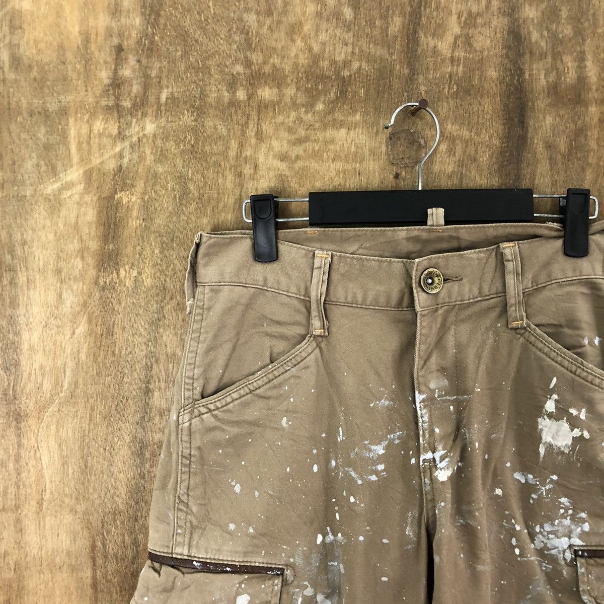 Edwin Edwin Brown splash Paint distressed Cargo pants #6241 Size US 29 - 4 Thumbnail