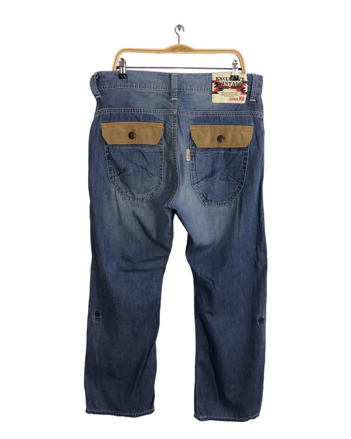 Edwin × Japanese Brand × Vintage Vintage Edwin Design Pocket Snap Button Denim Style Size US 35 - 2 Thumbnail