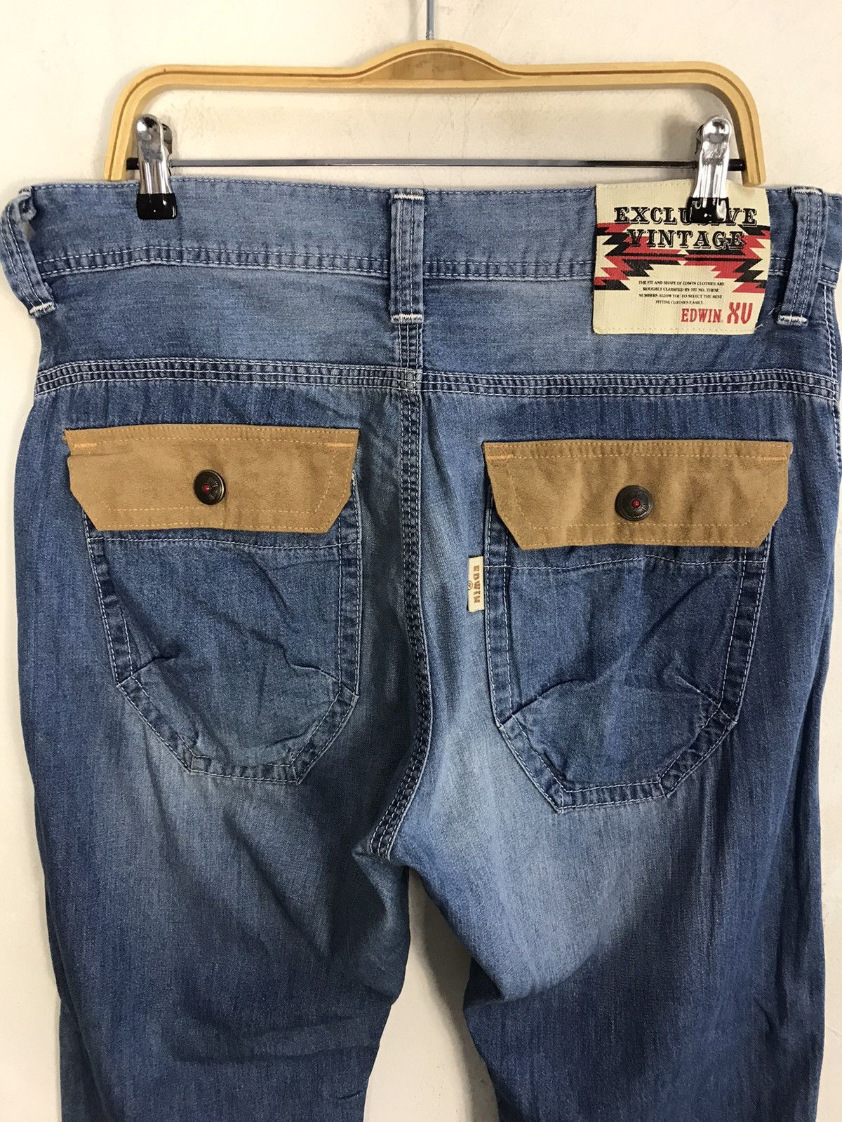 Edwin × Japanese Brand × Vintage Vintage Edwin Design Pocket Snap Button Denim Style Size US 35 - 9 Thumbnail