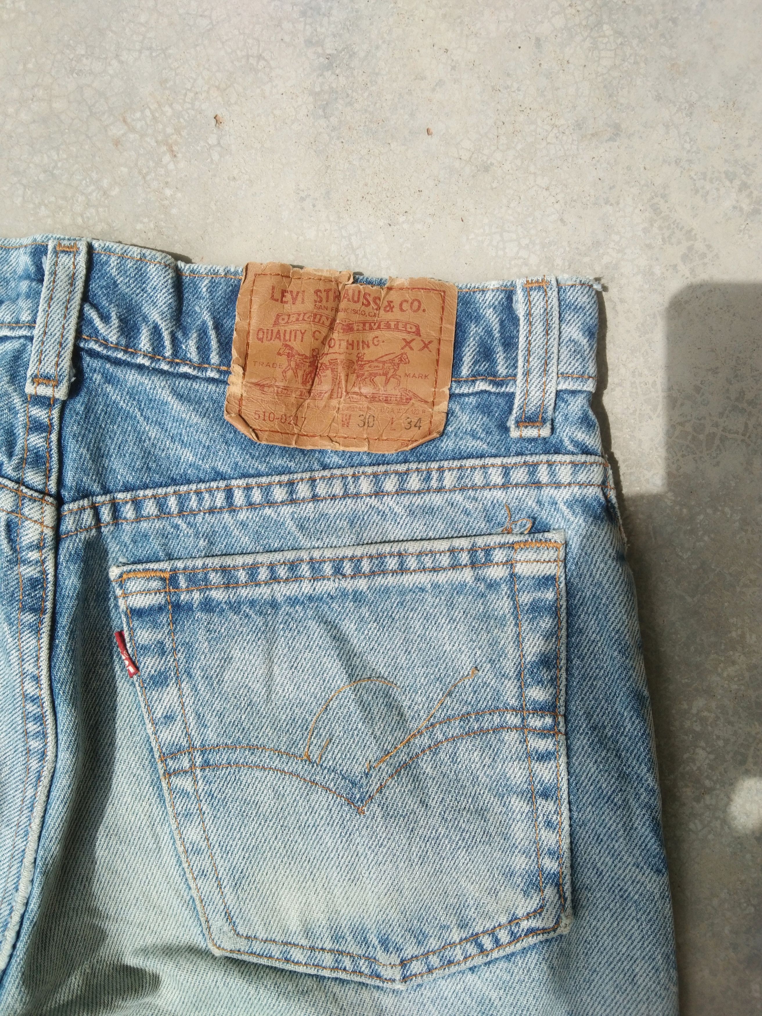 Jean × Levi's × Vintage 80s Vintage Levis Jeans 510 Made In USA Distressed Denim Size US 28 / EU 44 - 3 Thumbnail