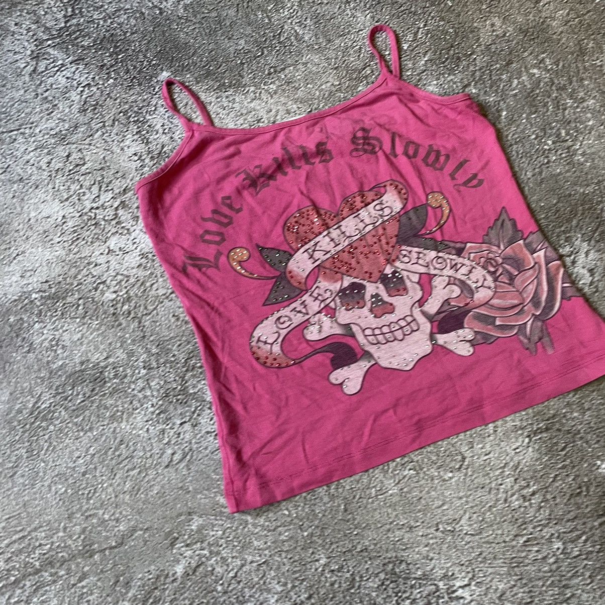 Vintage Vintage Y2K Ed Hardy Skulls Graphic Tee Sun Faded Wide Leg M Size M / US 6-8 / IT 42-44 - 4 Thumbnail