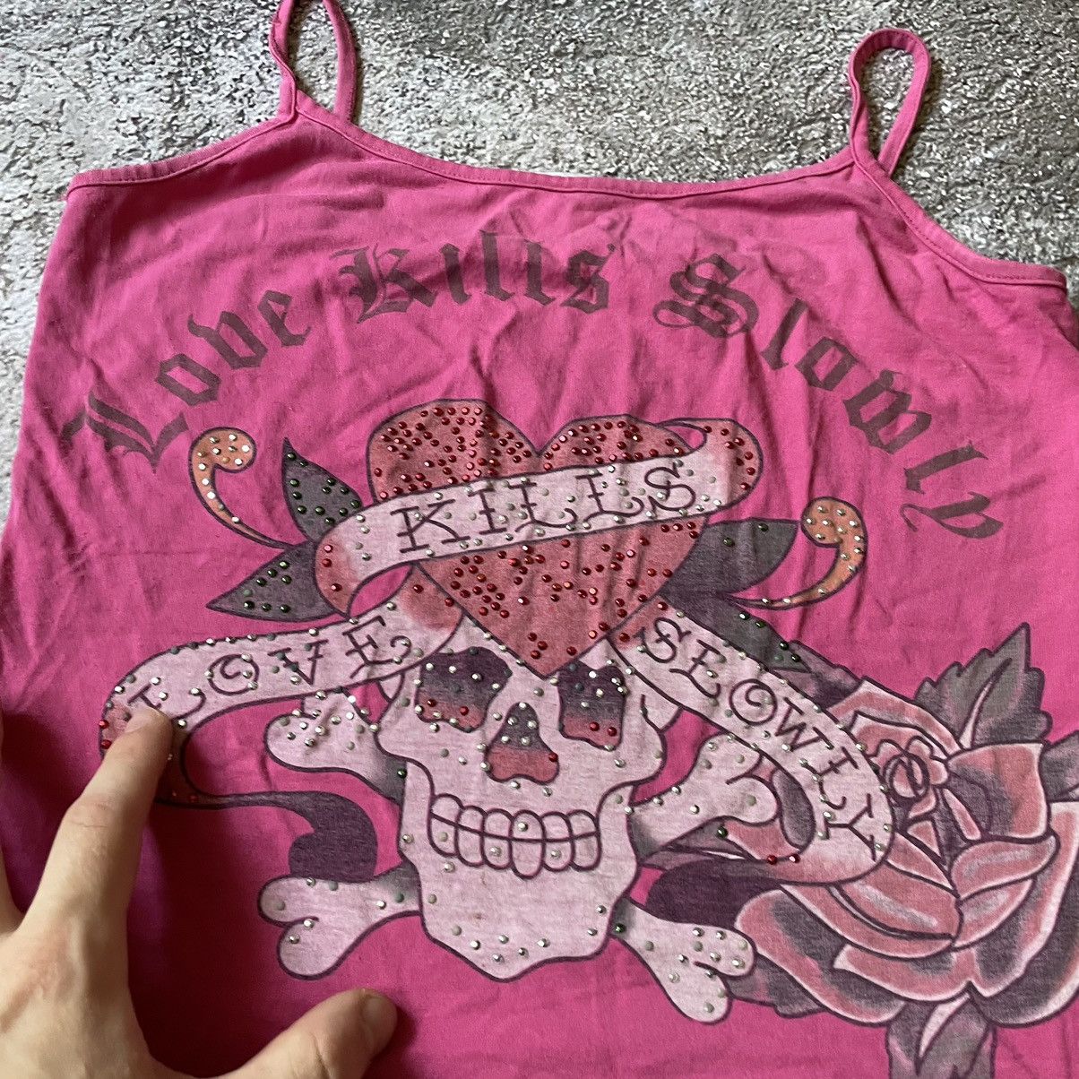 Vintage Vintage Y2K Ed Hardy Skulls Graphic Tee Sun Faded Wide Leg M Size M / US 6-8 / IT 42-44 - 6 Thumbnail