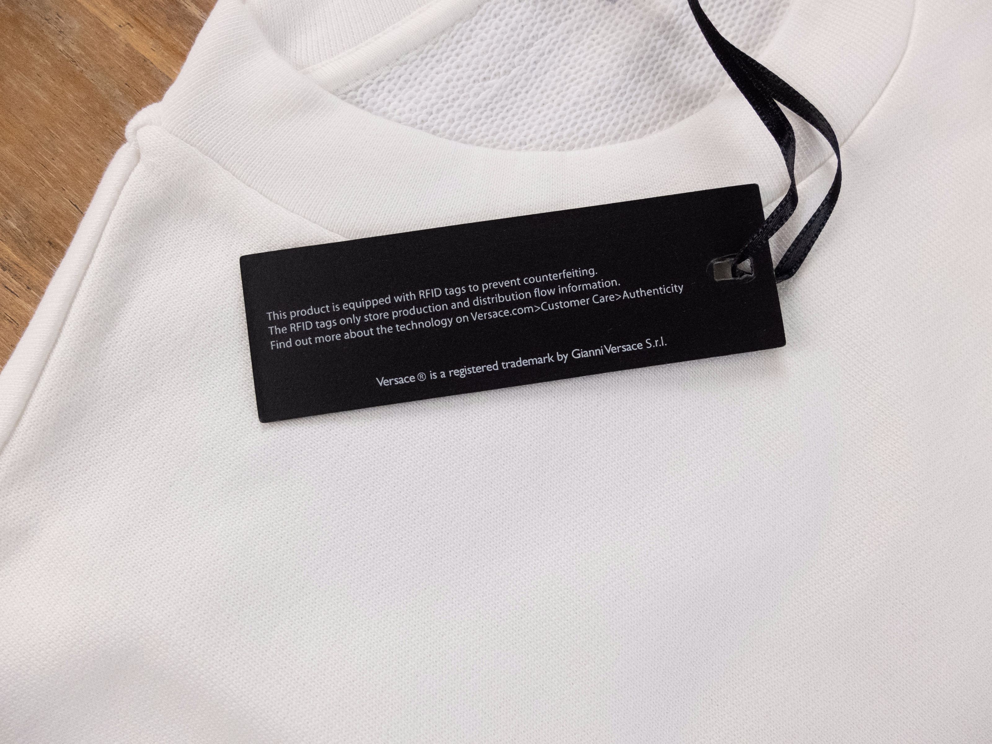 Versace VERSACE white Gianni signature logo cotton sweatshirt 4 40 Size S / US 4 / IT 40 - 4 Thumbnail