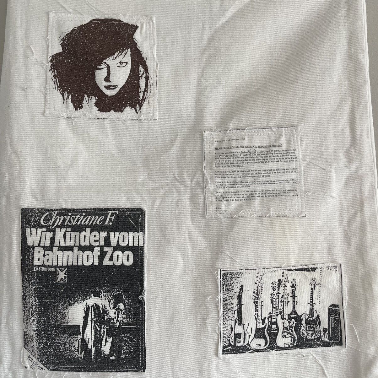 Raf Simons AW 2001 Raf Simons Riot Riot Riot Patched Tote Bag White Size ONE SIZE - 3 Thumbnail