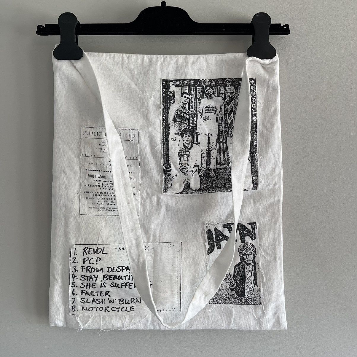 Raf Simons AW 2001 Raf Simons Riot Riot Riot Patched Tote Bag White Size ONE SIZE - 2 Thumbnail