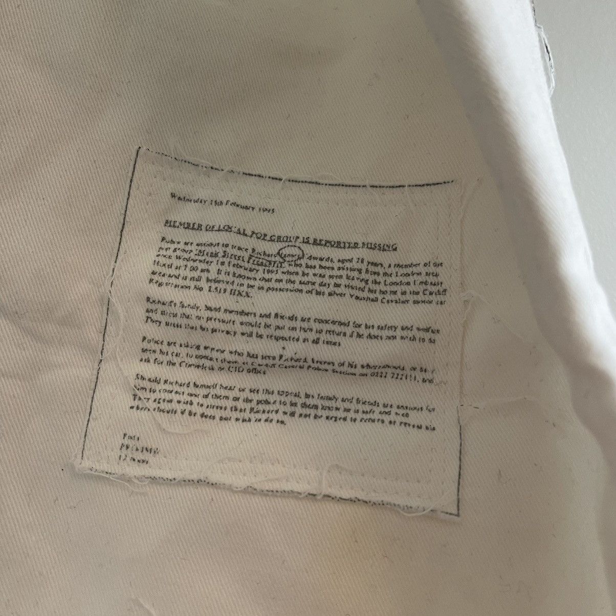 Raf Simons AW 2001 Raf Simons Riot Riot Riot Patched Tote Bag White Size ONE SIZE - 6 Thumbnail