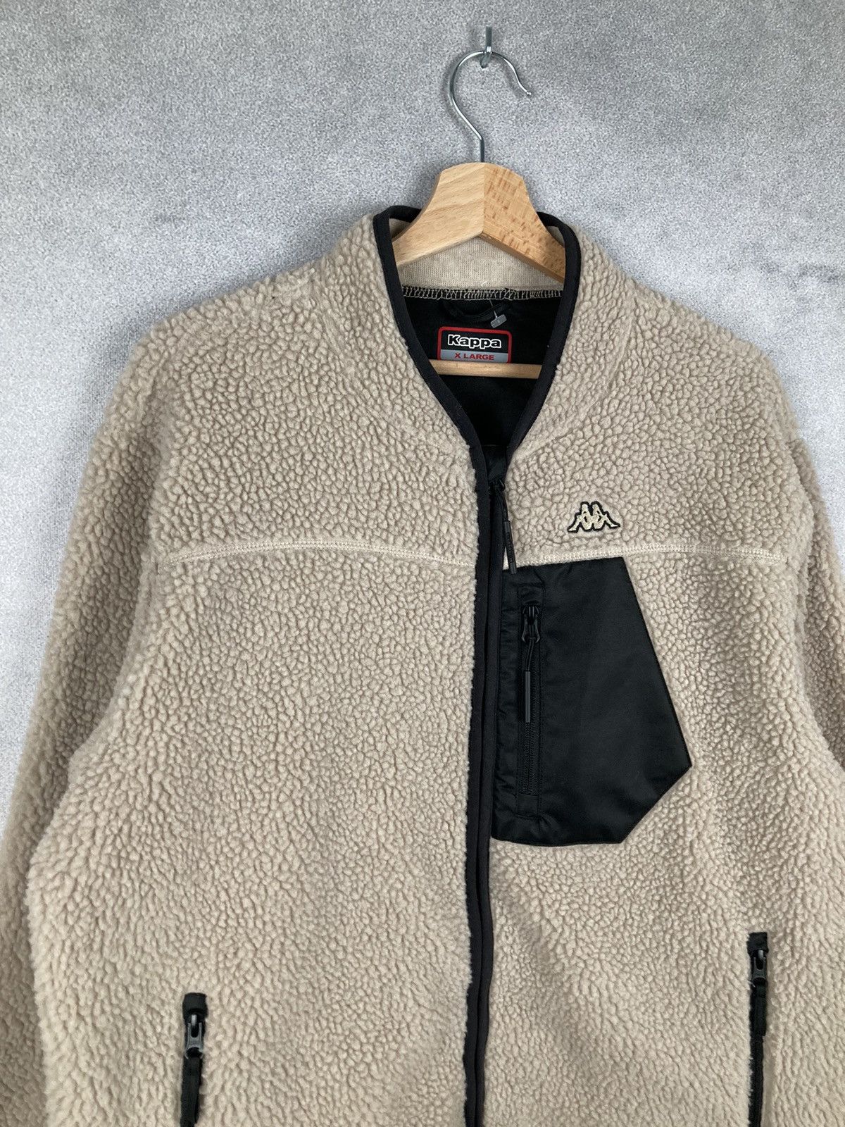 Kappa Vintage Kappa Sherpa Fleece Jacket Beige Retro Size US XL / EU 56 / 4 - 3 Thumbnail