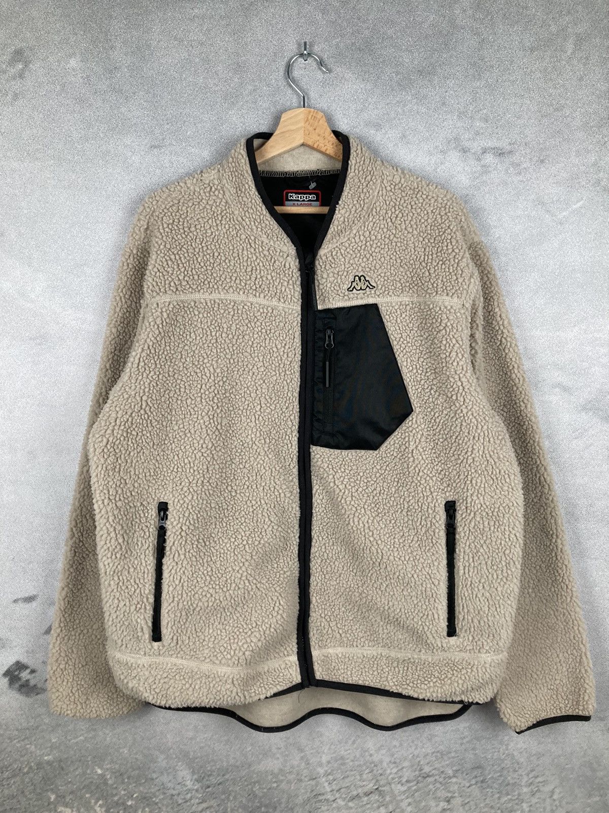 Kappa Vintage Kappa Sherpa Fleece Jacket Beige Retro Size US XL / EU 56 / 4 - 1 Thumbnail