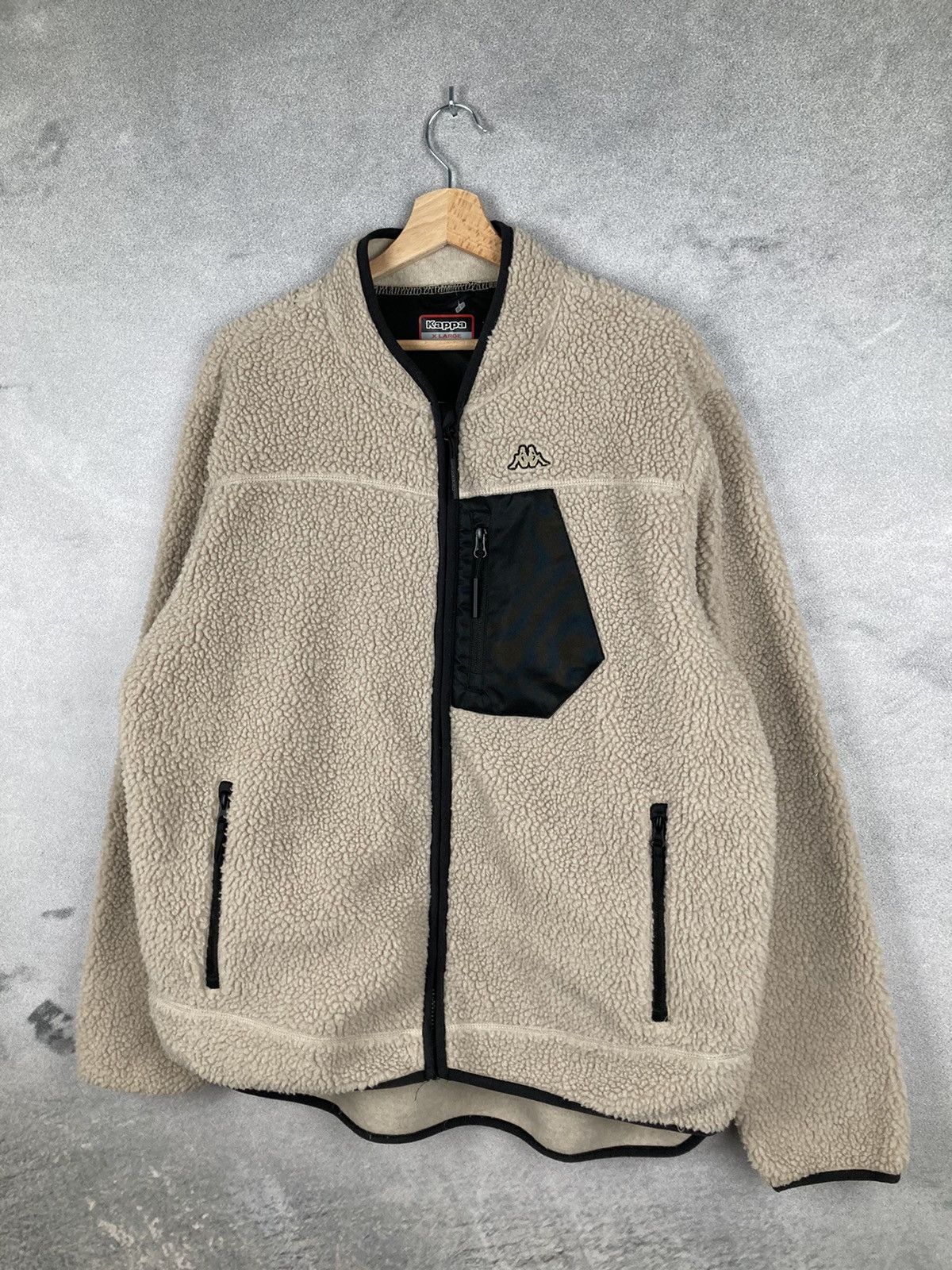 Kappa Vintage Kappa Sherpa Fleece Jacket Beige Retro Size US XL / EU 56 / 4 - 4 Thumbnail