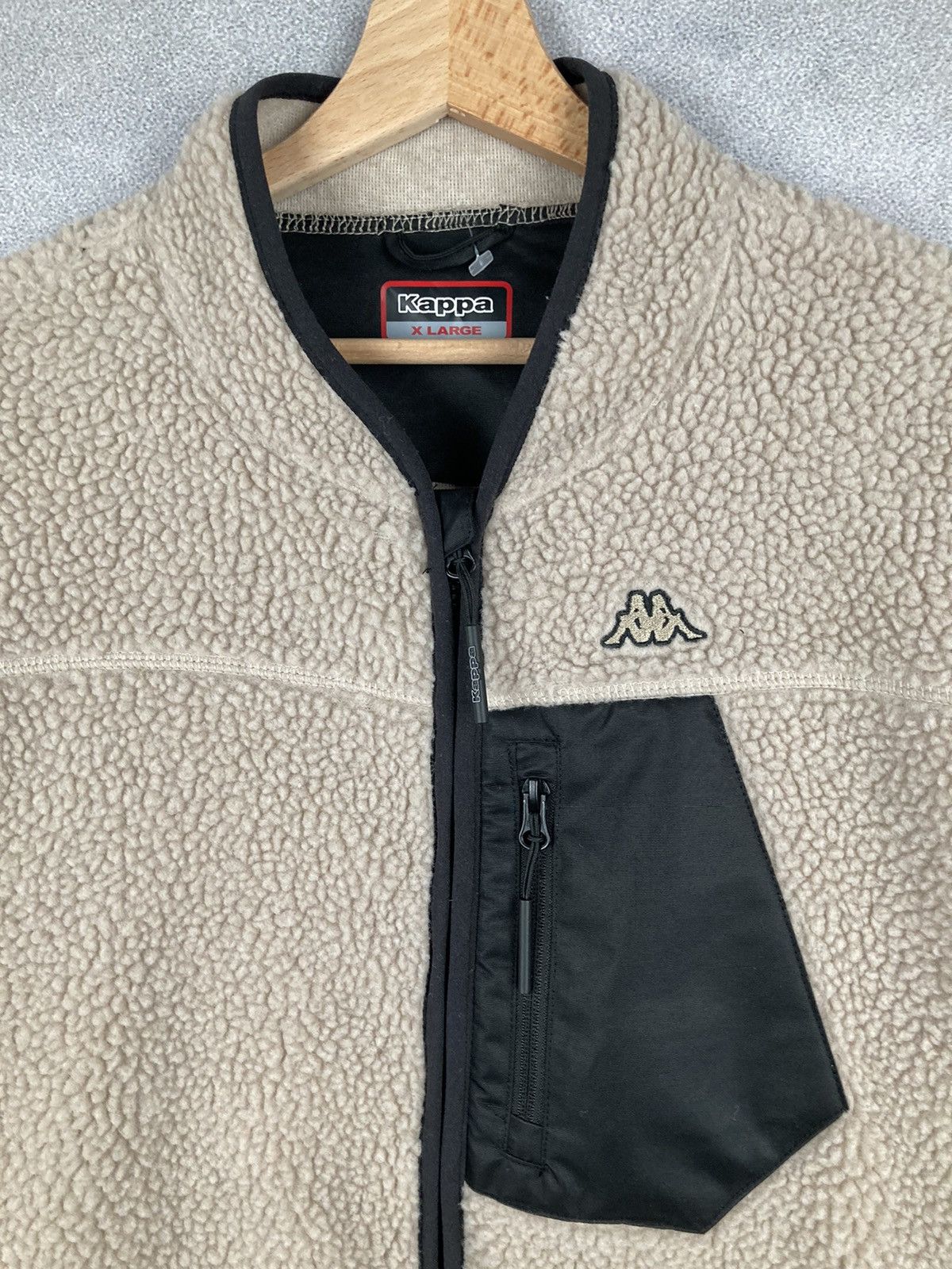 Kappa Vintage Kappa Sherpa Fleece Jacket Beige Retro Size US XL / EU 56 / 4 - 5 Thumbnail