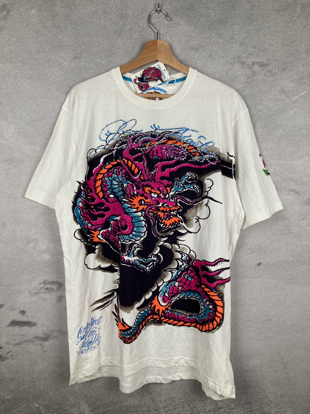 Vintage Vintage Ultramagnetic Y2K Graphic Tee Big Print Ed Hardy Size US XL / EU 56 / 4 - 1 Thumbnail